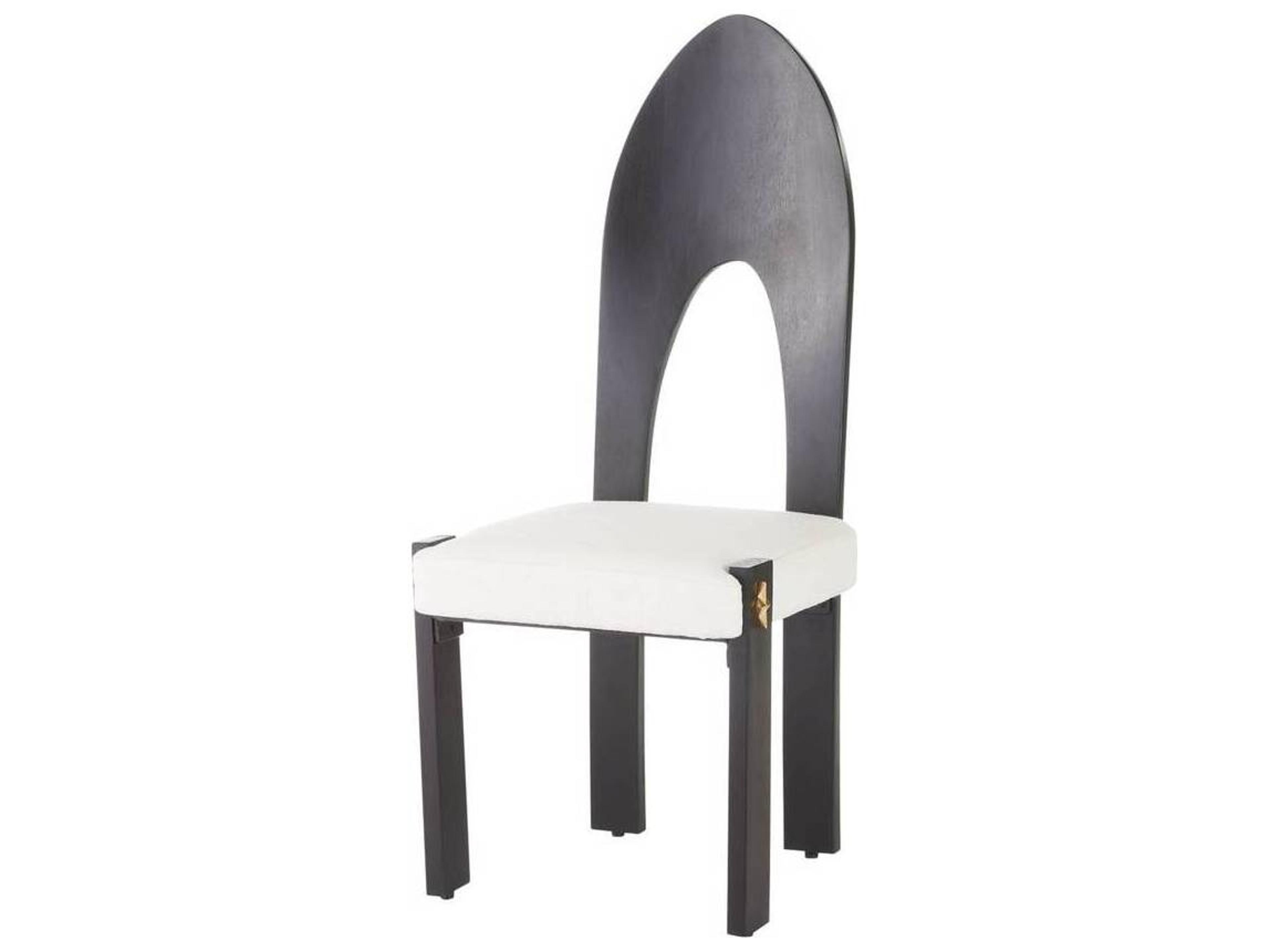 Arteriors Home Durango Mango Wood Black Upholstered Armless Dining Chair