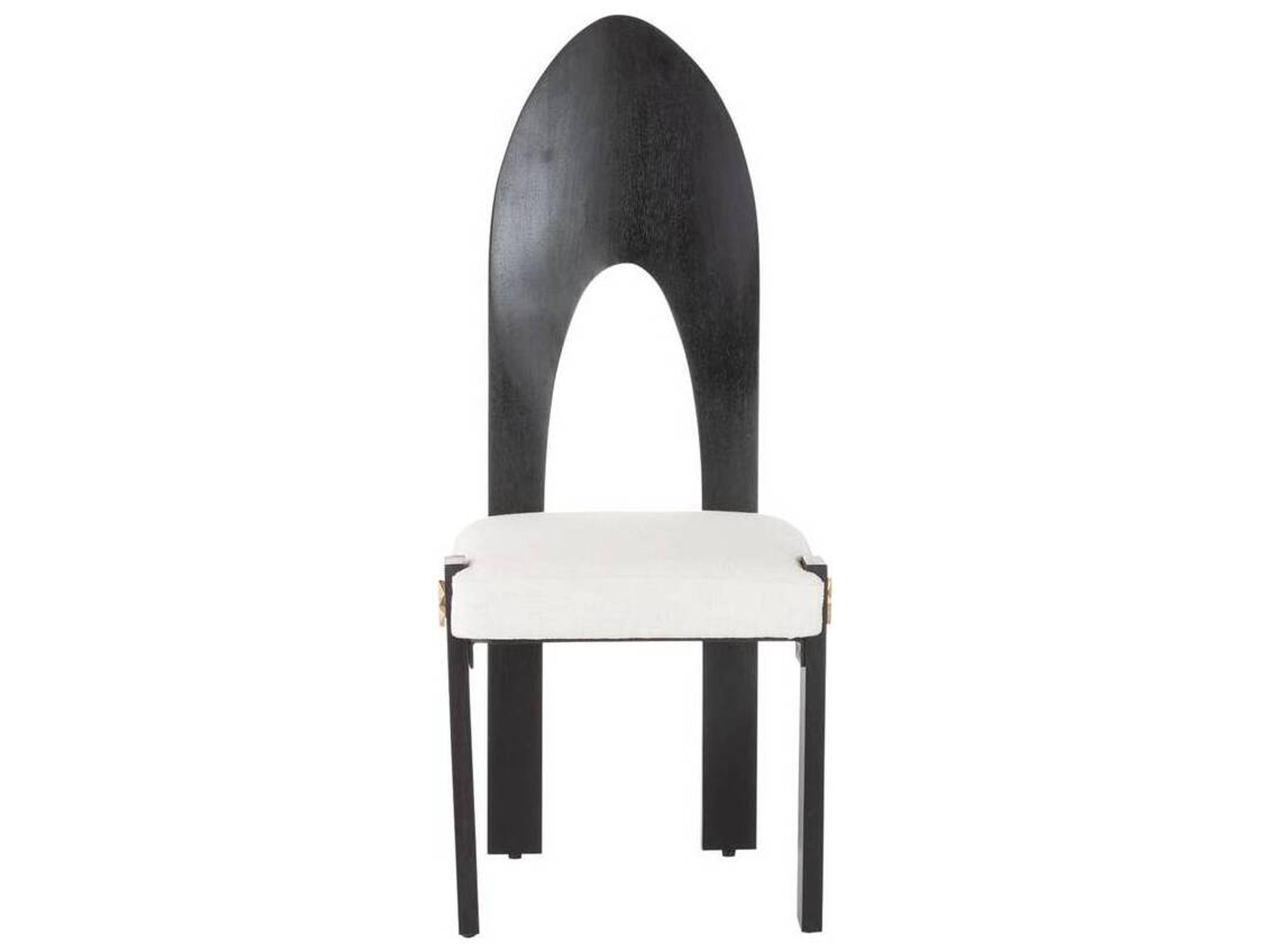 Arteriors Home Durango Mango Wood Black Upholstered Armless Dining Chair