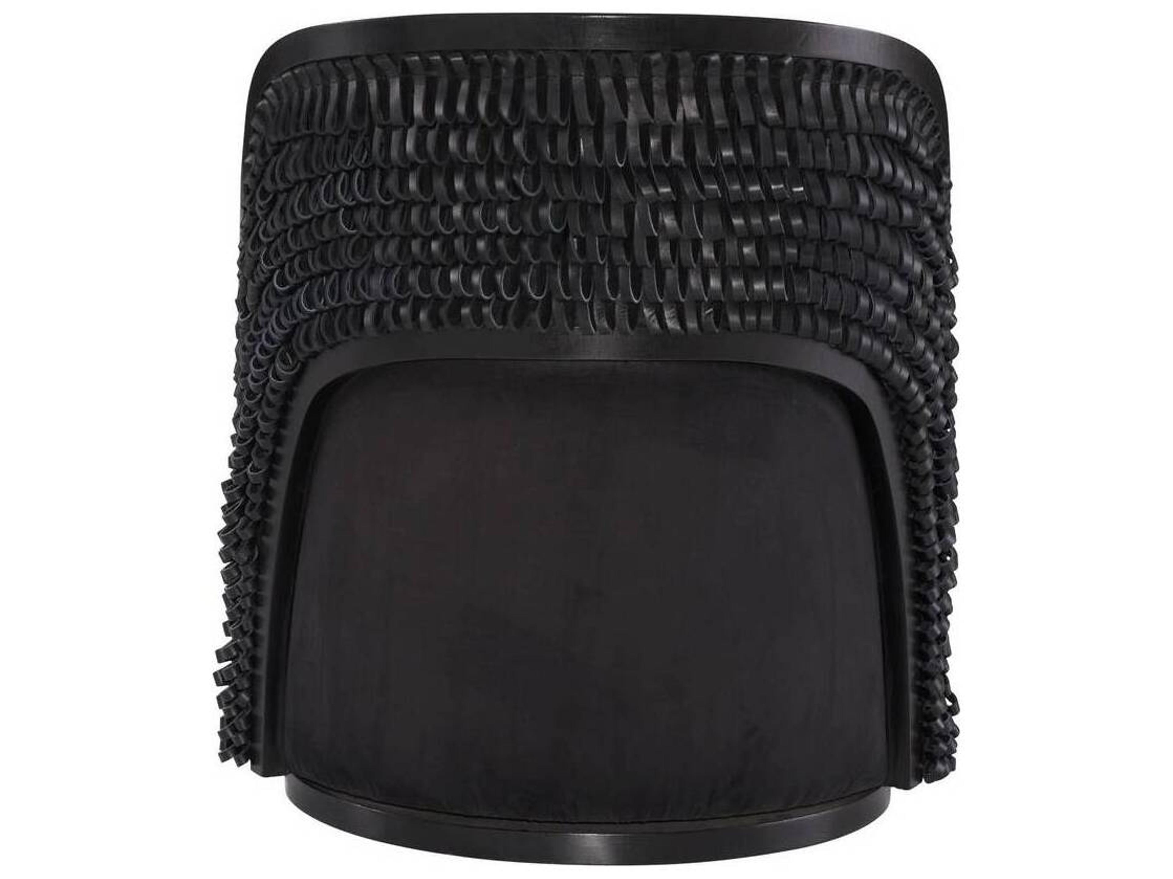 Arteriors Home Swivel Black Suede Accent Chair Gretel