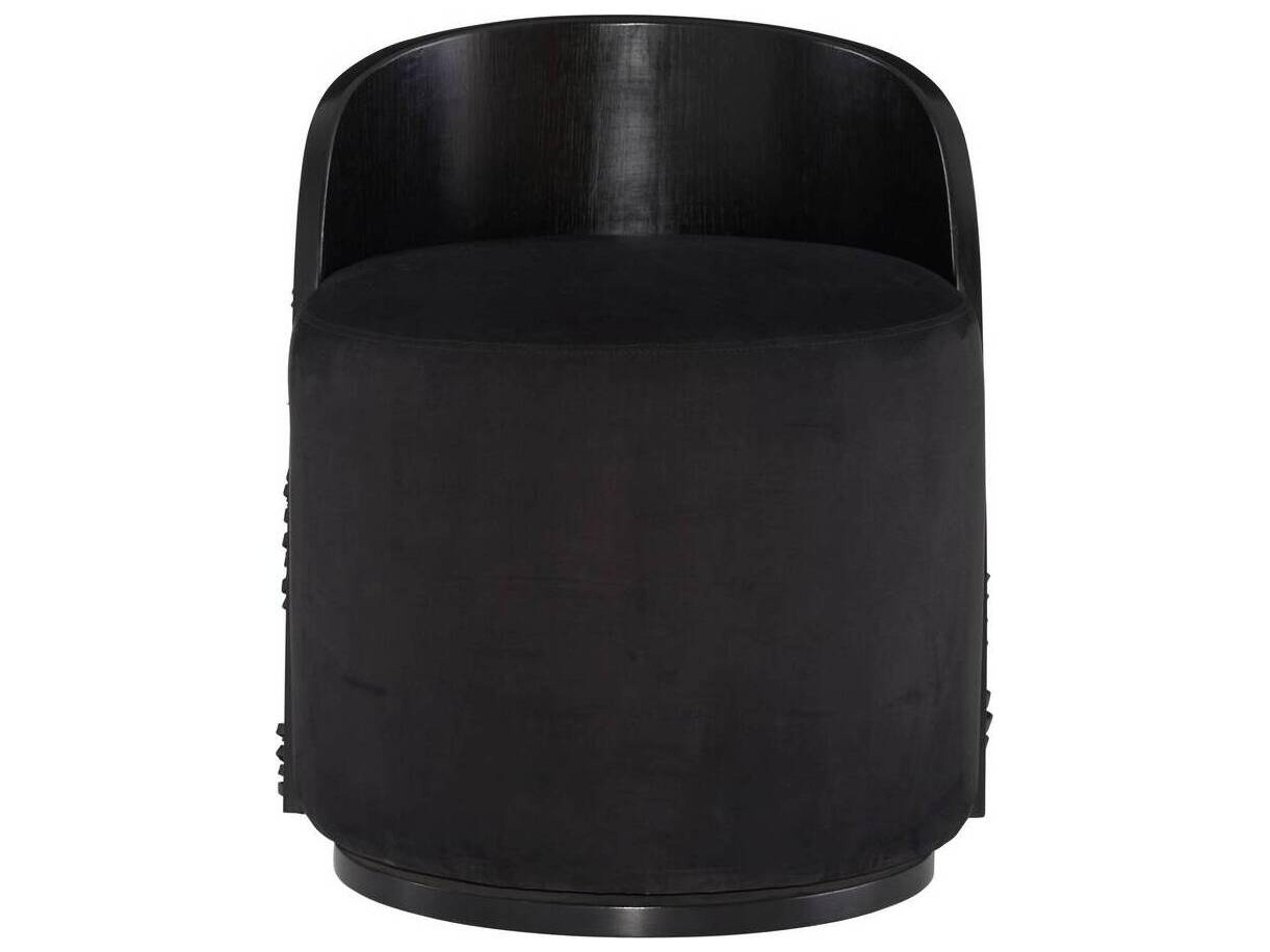 Arteriors Home Swivel Black Suede Accent Chair Gretel