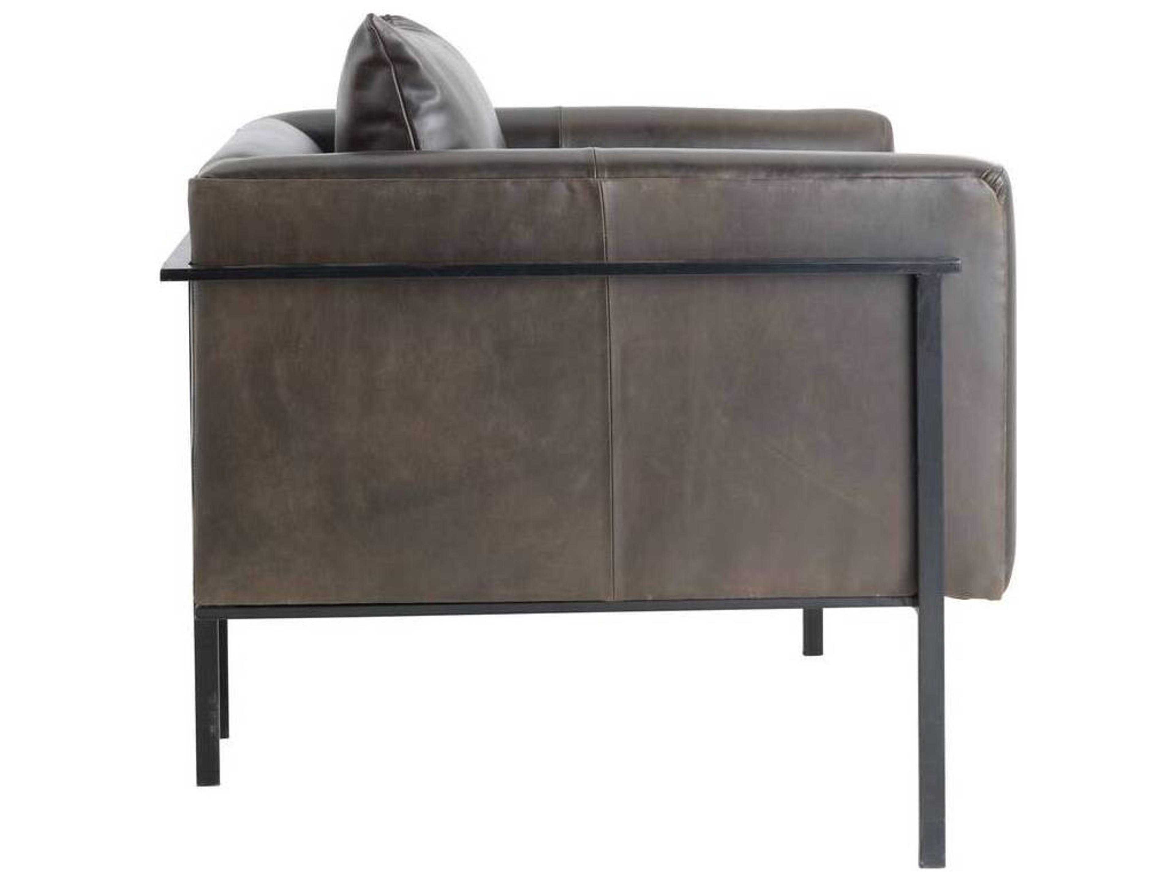 Arteriors Home Black Leather Accent Chair Giroud