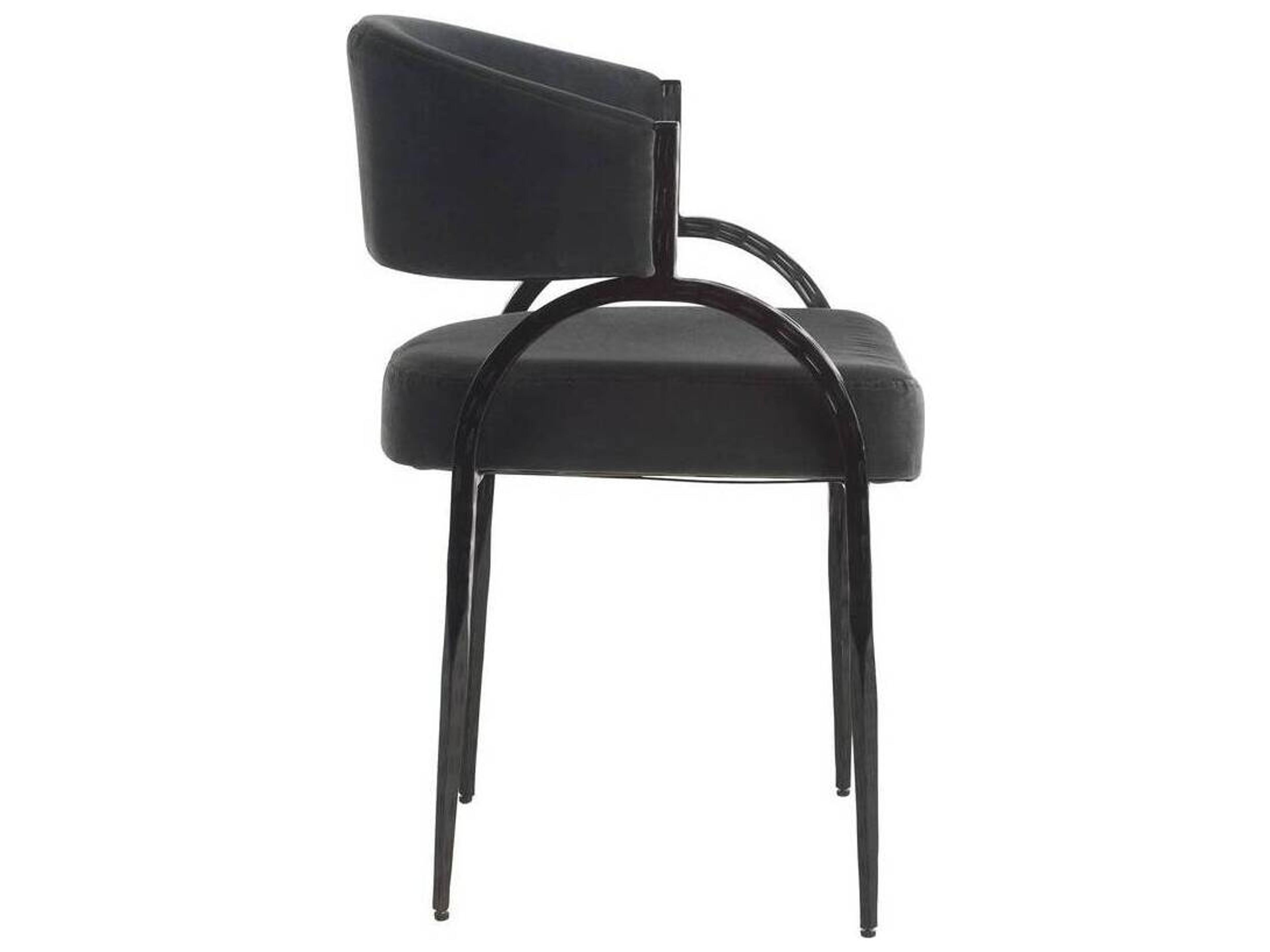 Arteriors Home Bahati Black Upholstered Armless Dining Chair