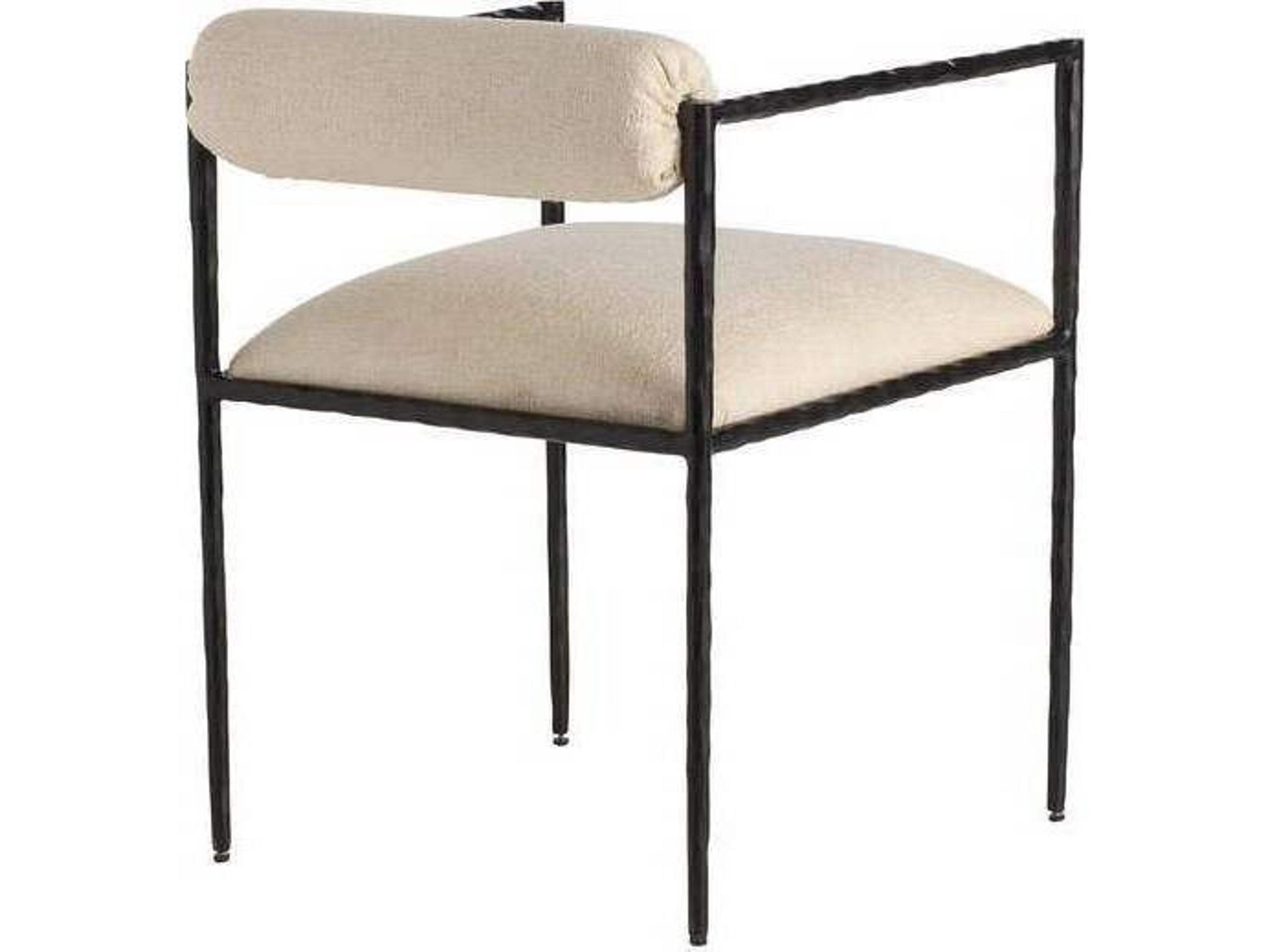 Arteriors Home Barbana White Upholstered Arm Dining Chair