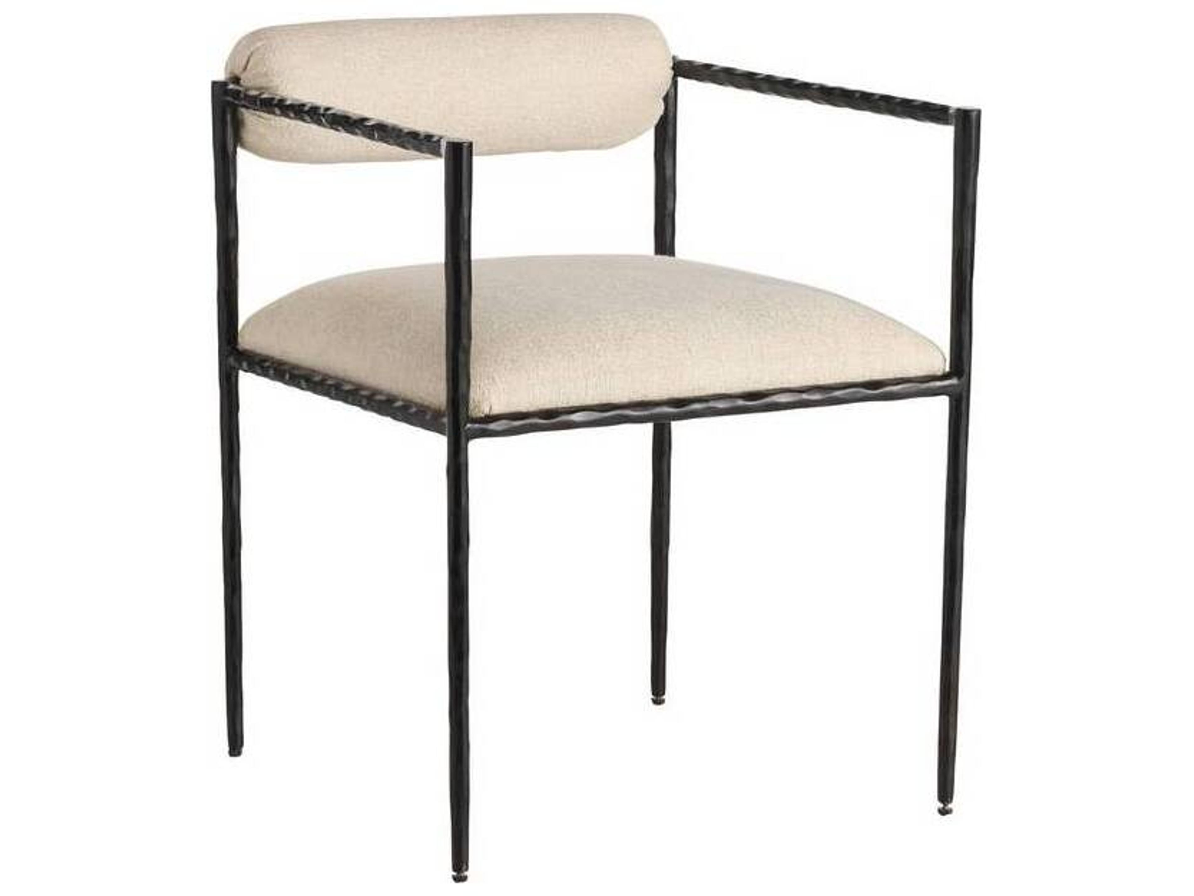 Arteriors Home Barbana White Upholstered Arm Dining Chair