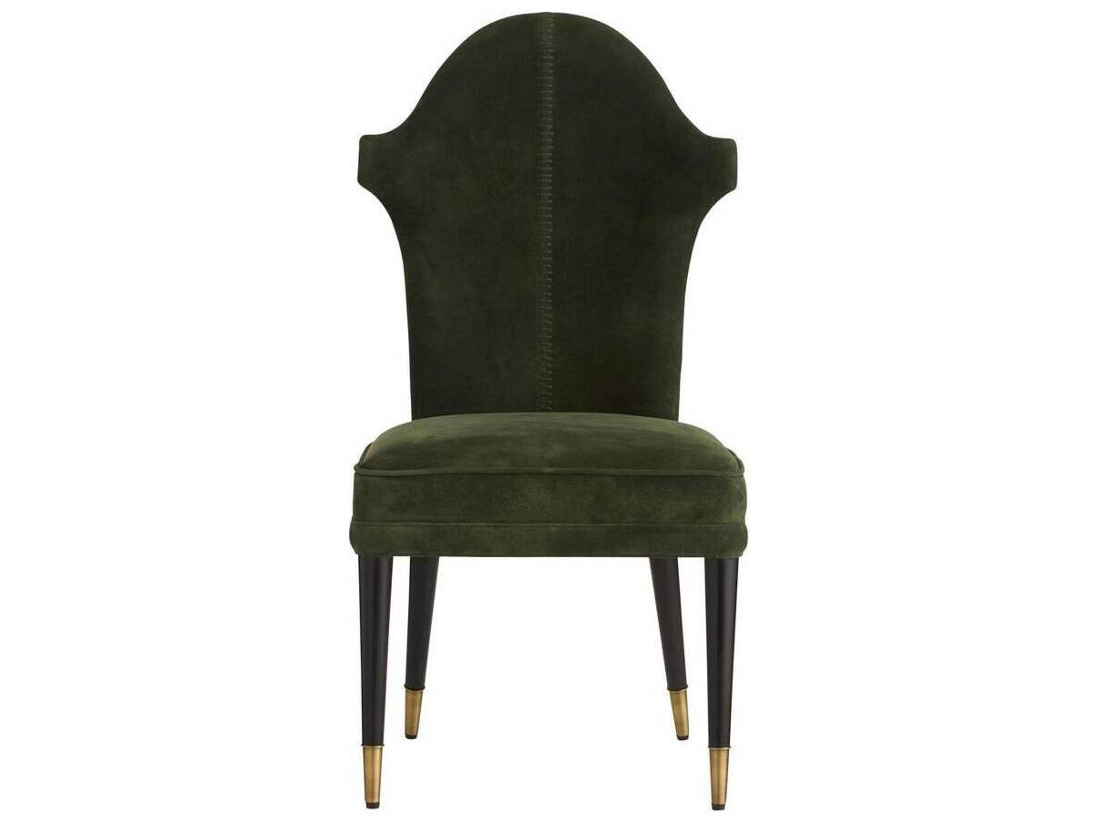 Arteriors Home Beech Wood Green Suede Upholstered Armless Dining Chair