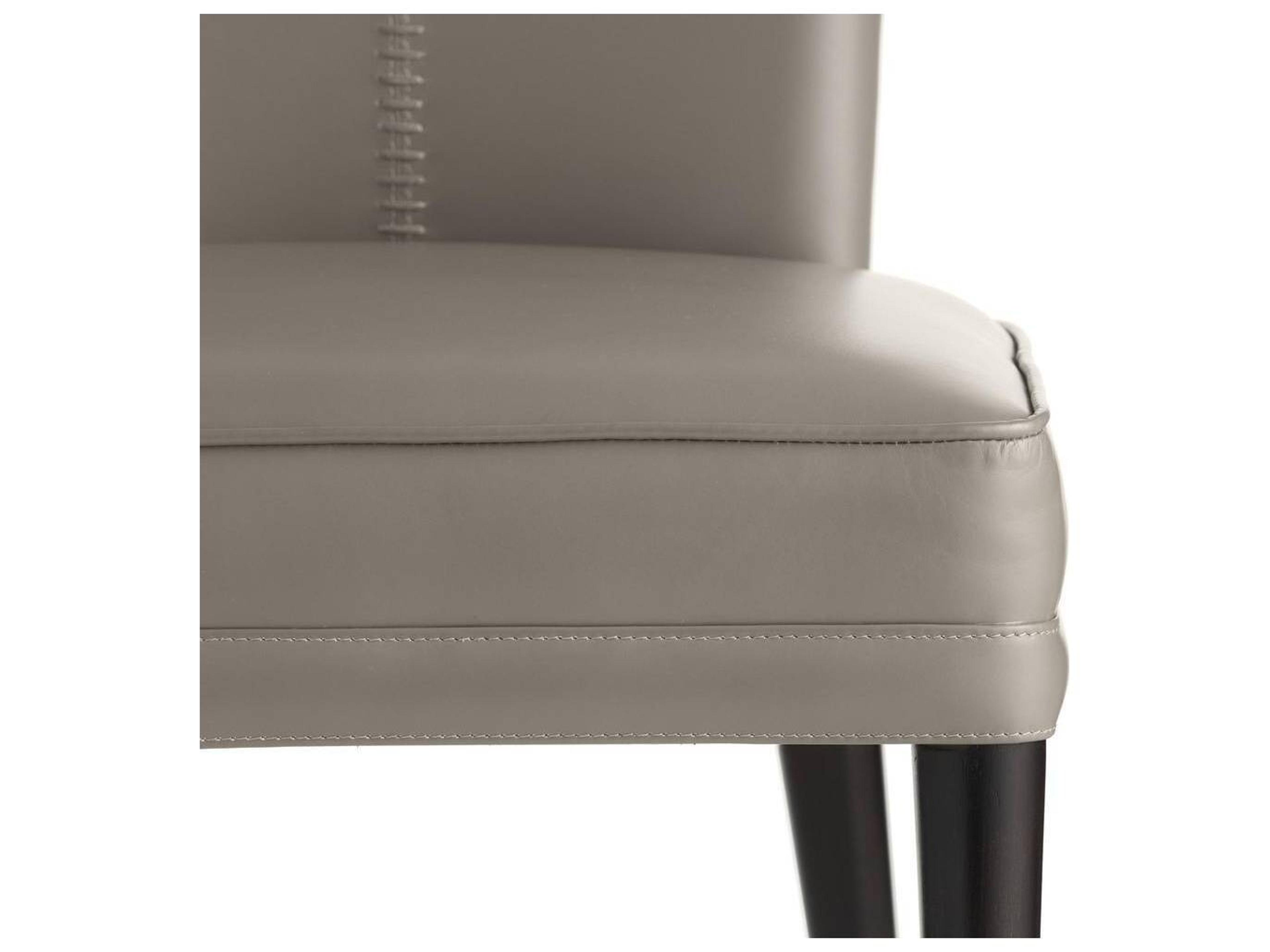 Arteriors Home Beech Wood Gray Leather Armless Dining Chair