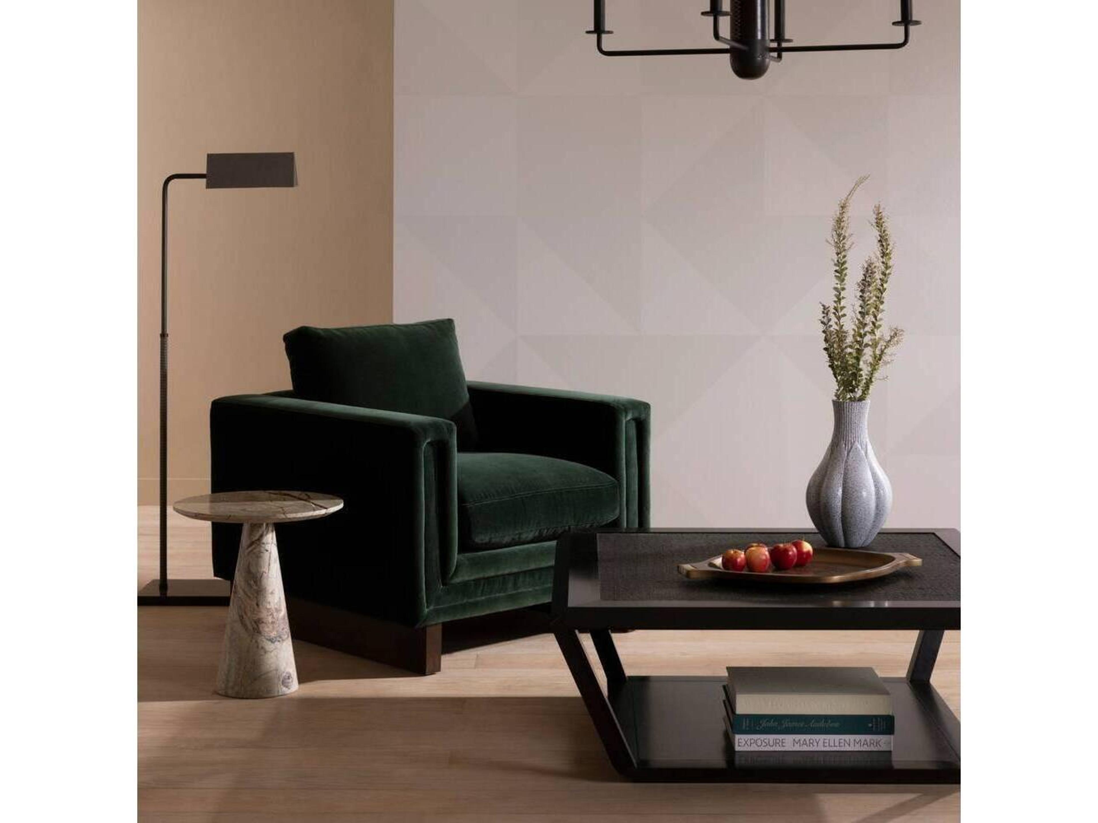 Arteriors Home Green Velvet Accent Chair Lovell