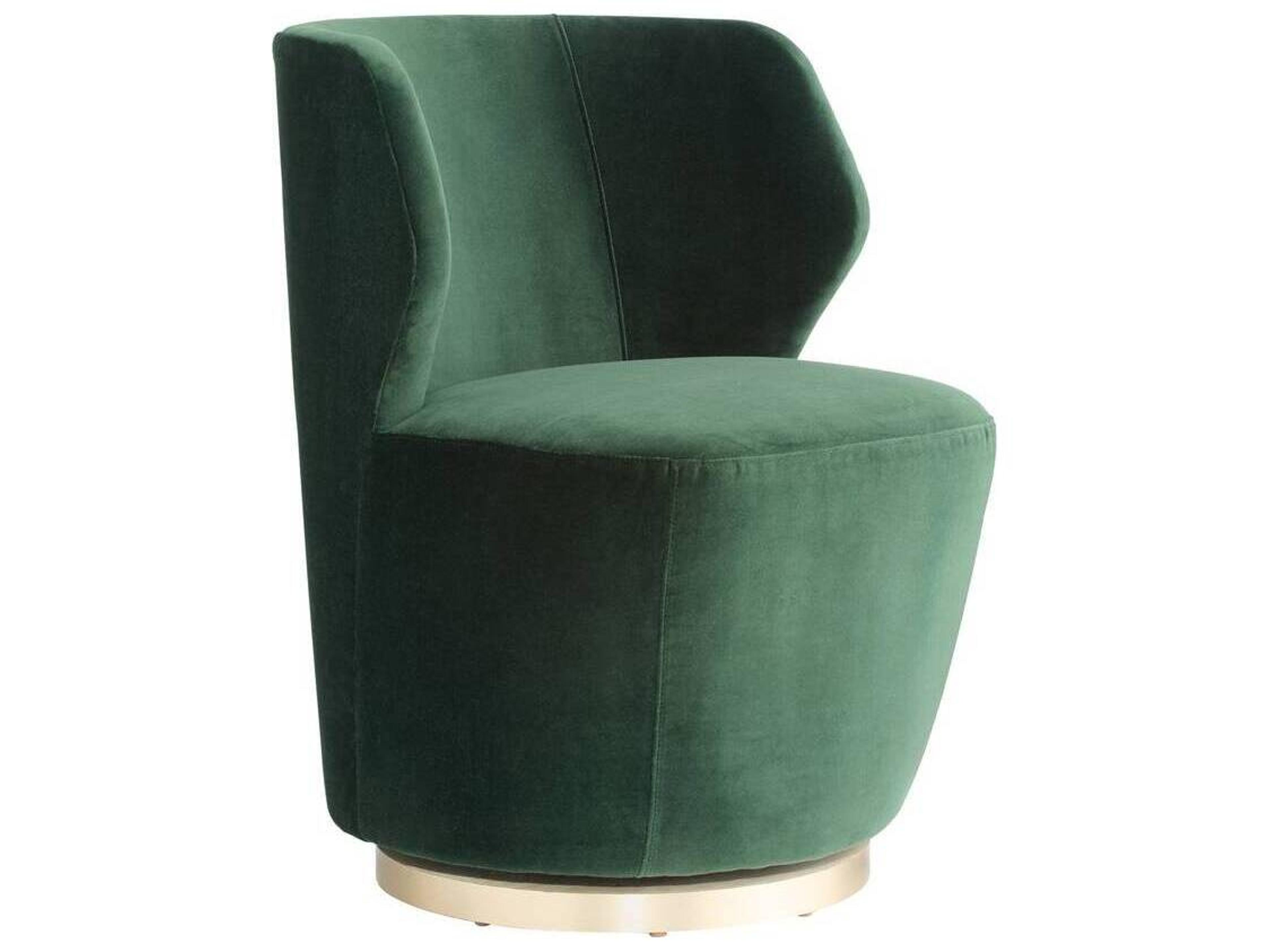 Poppy Swivel Chair in Forest Velvet