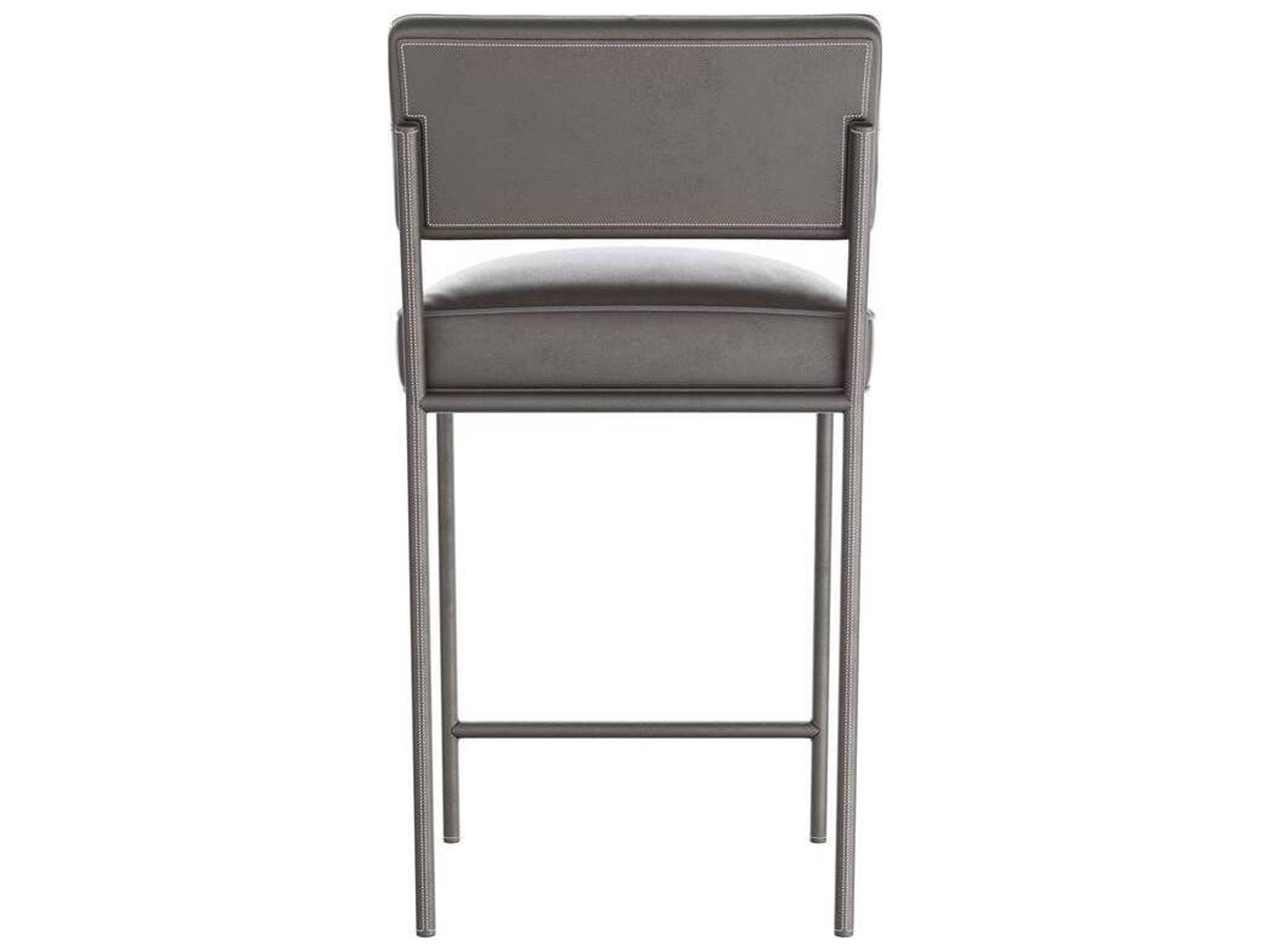 Arteriors Home Dim Gray Leather Counter Stool