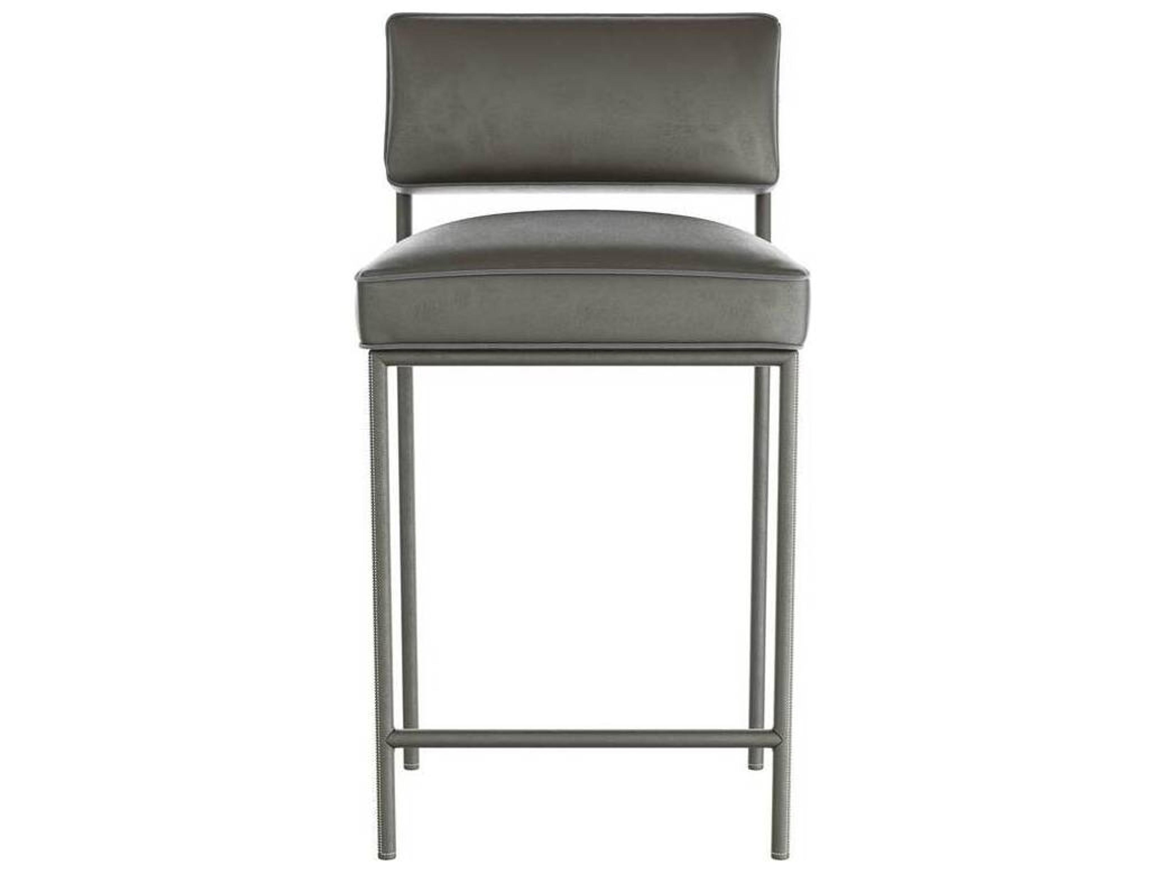 Arteriors Home Dim Gray Leather Counter Stool
