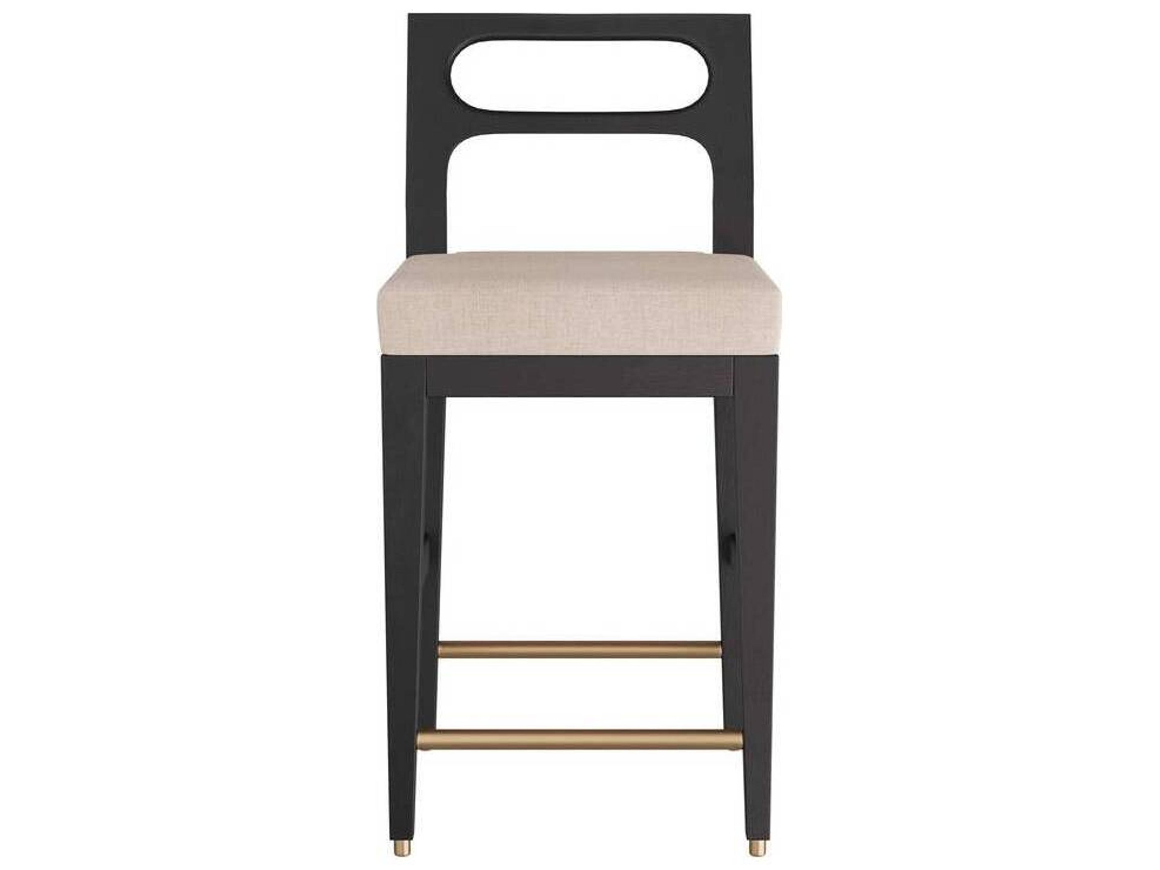 Arteriors Home Thaden Natural Ebony Upholstered Mango Wood Counter Stool