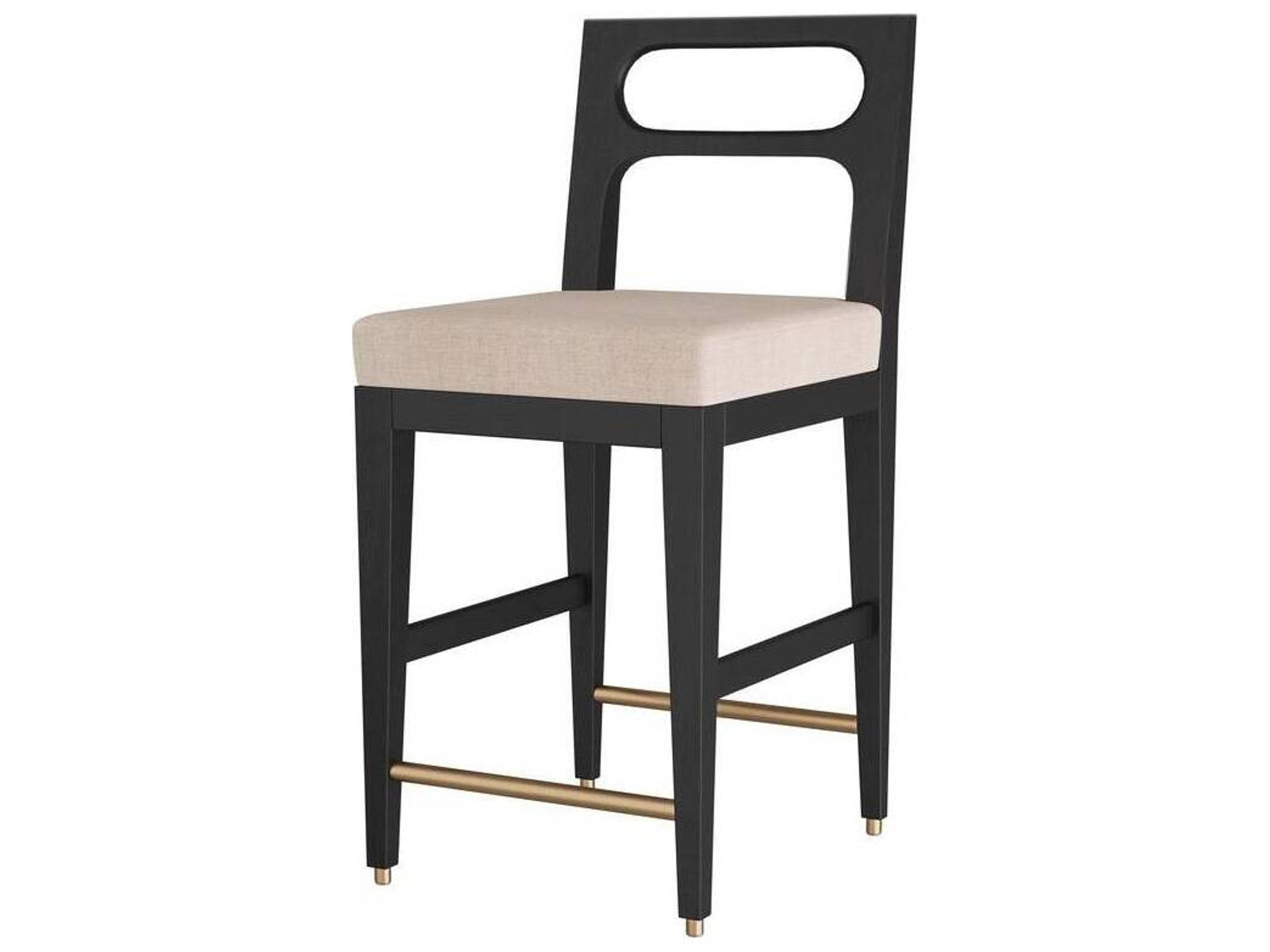 Arteriors Home Thaden Natural Ebony Upholstered Mango Wood Counter Stool