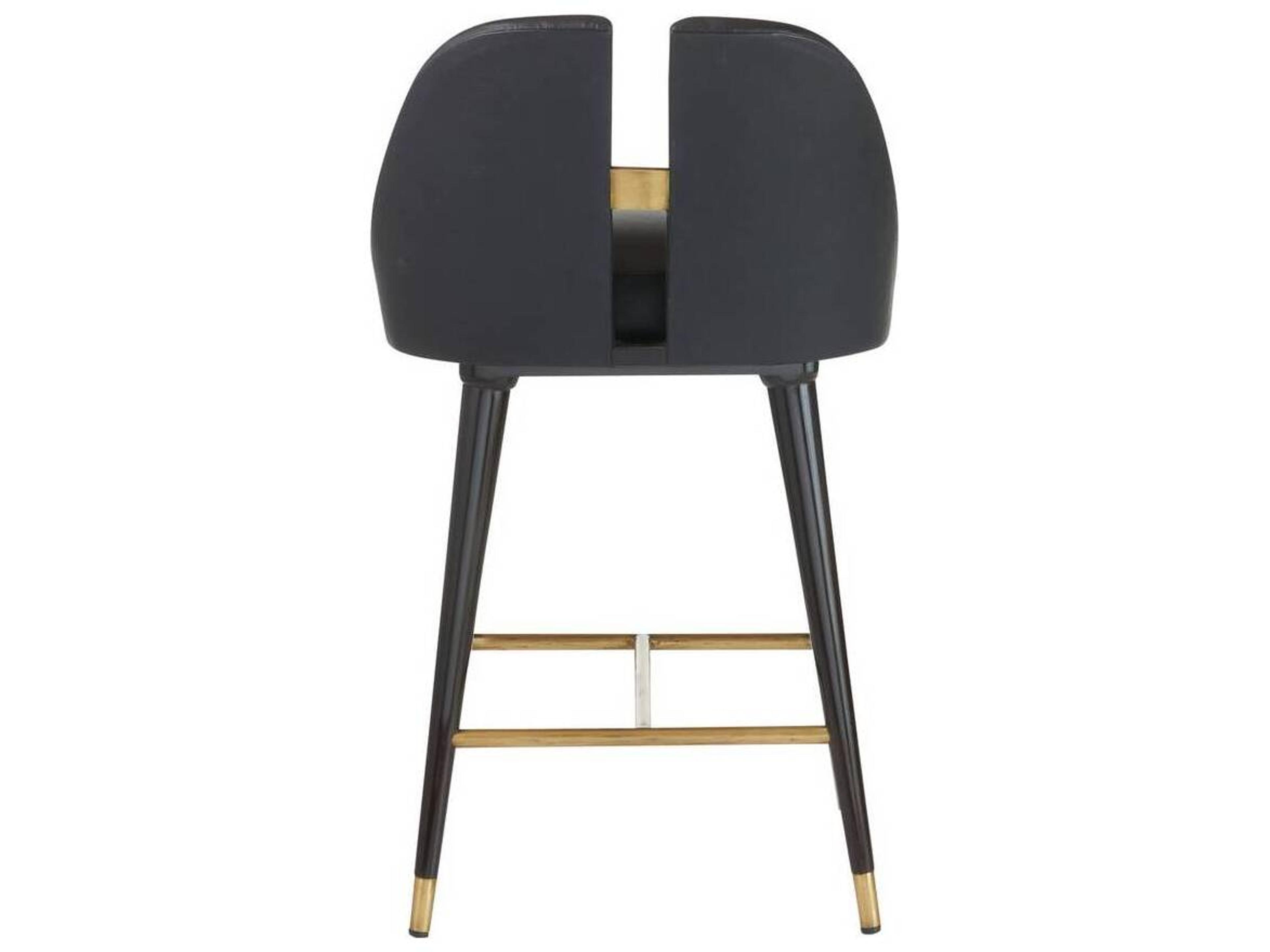 Arteriors Home Crowley Black Ebony Leather Counter Stool