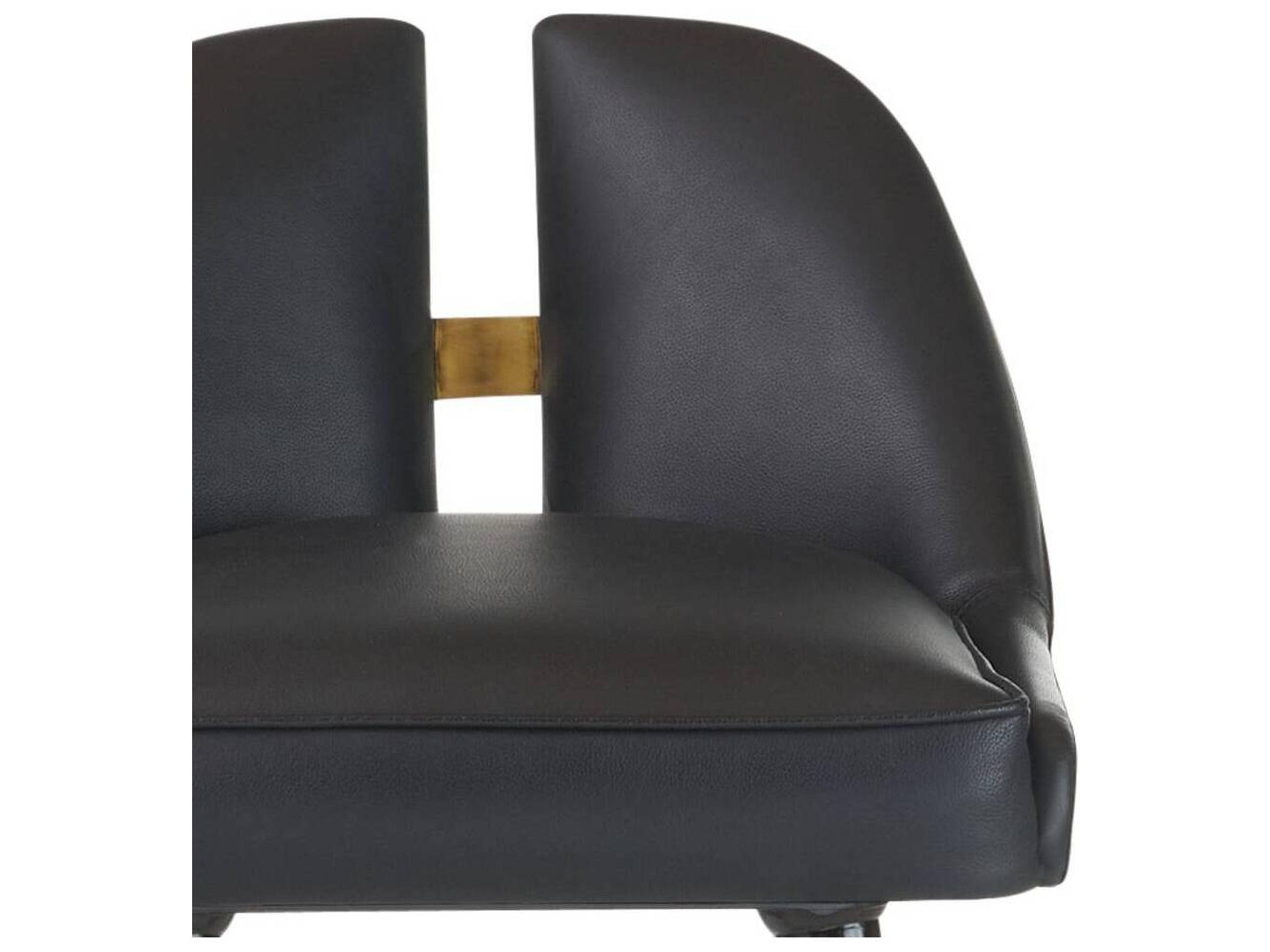 Arteriors Home Crowley Black Ebony Leather Counter Stool