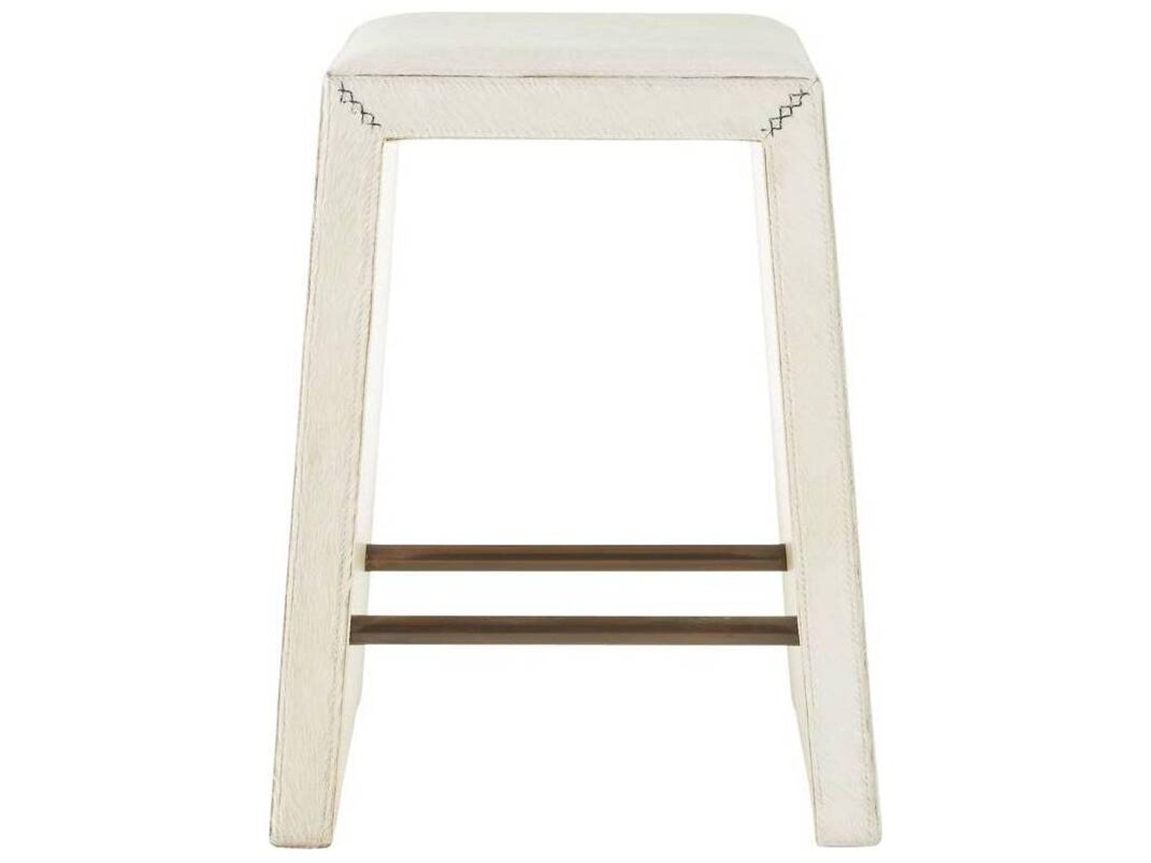 Arteriors Home White Antique Brass Upholstered Counter Stool Cowan