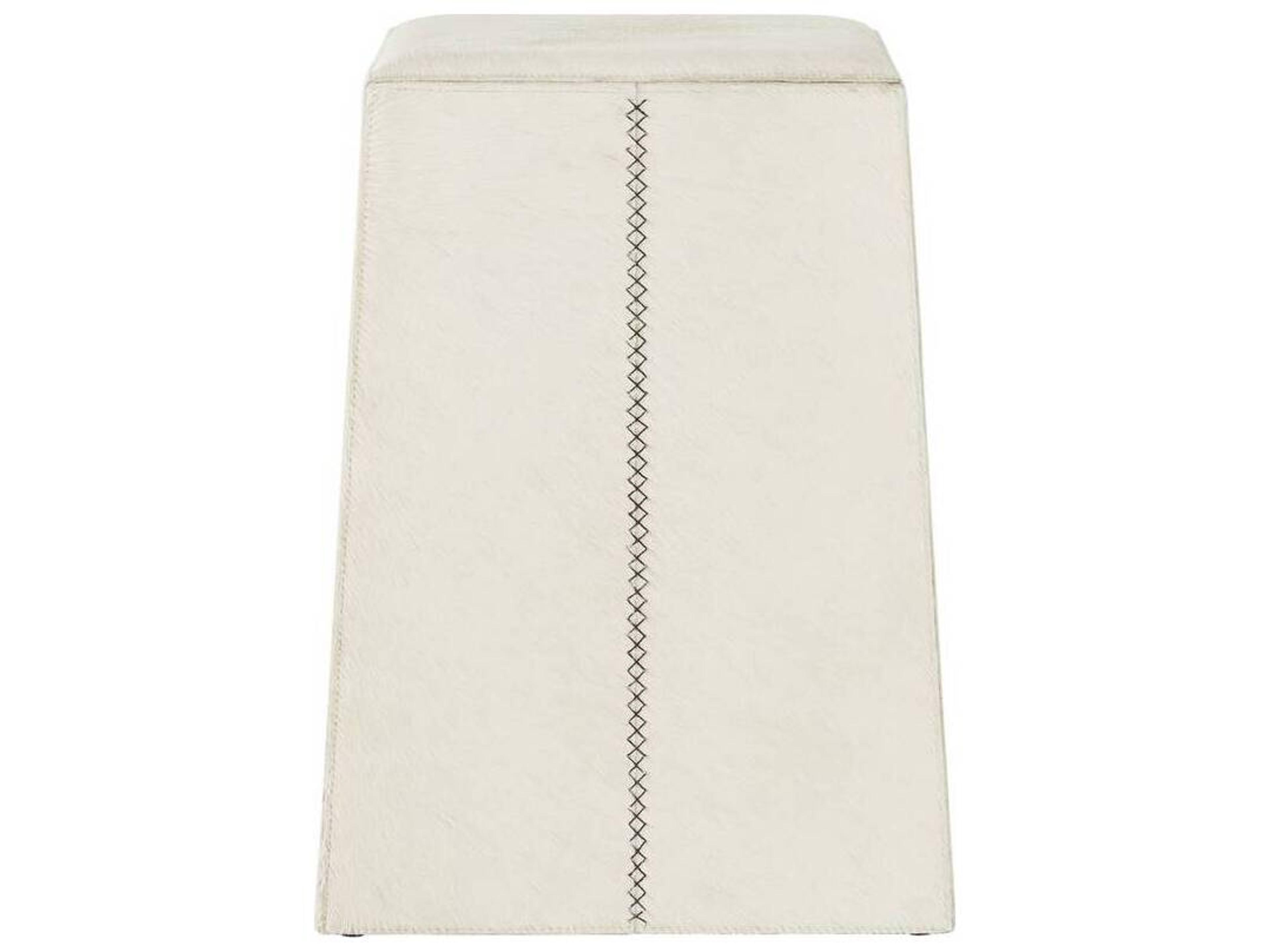 Arteriors Home White Antique Brass Upholstered Counter Stool Cowan