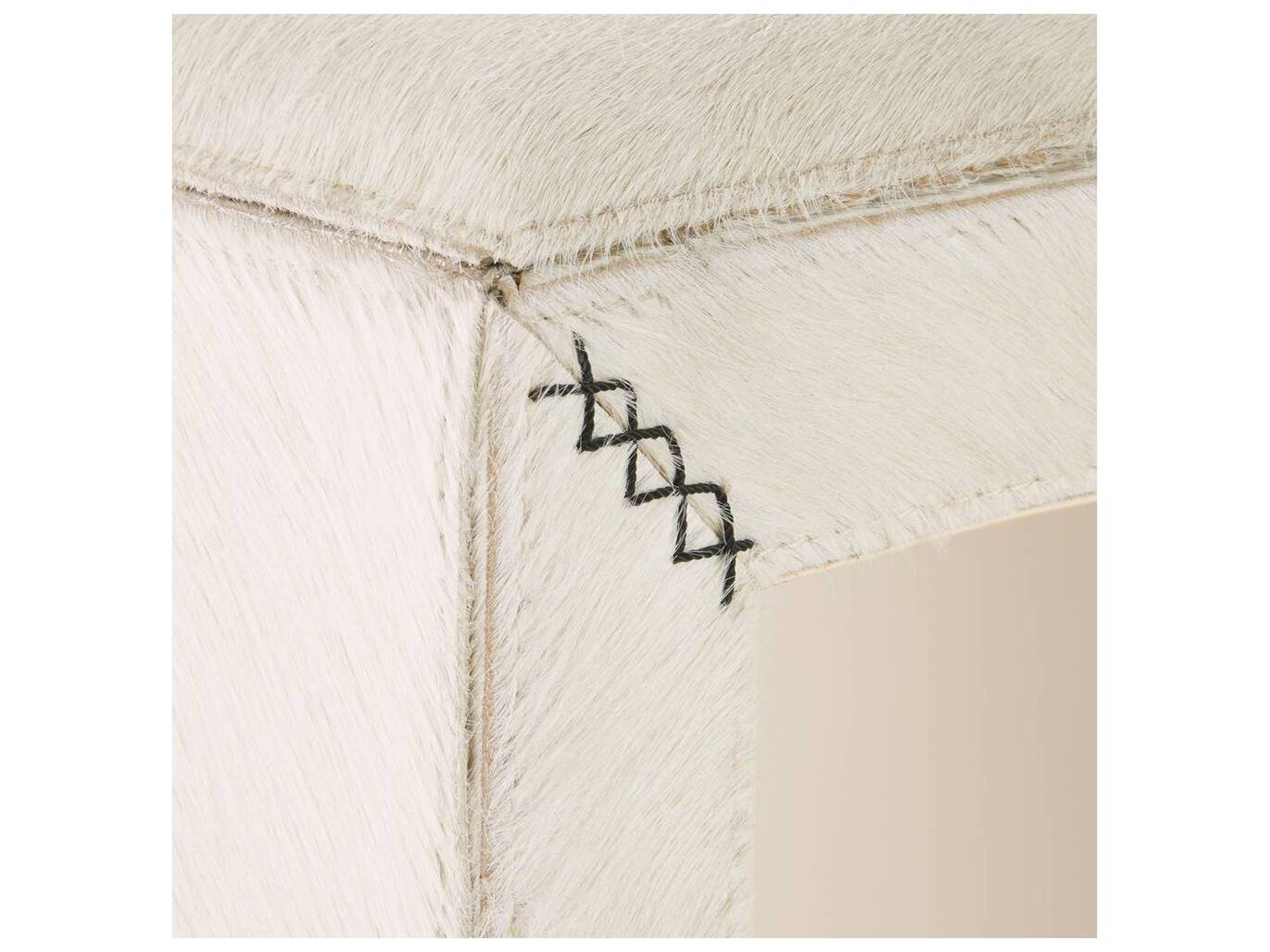 Arteriors Home White Antique Brass Upholstered Counter Stool Cowan