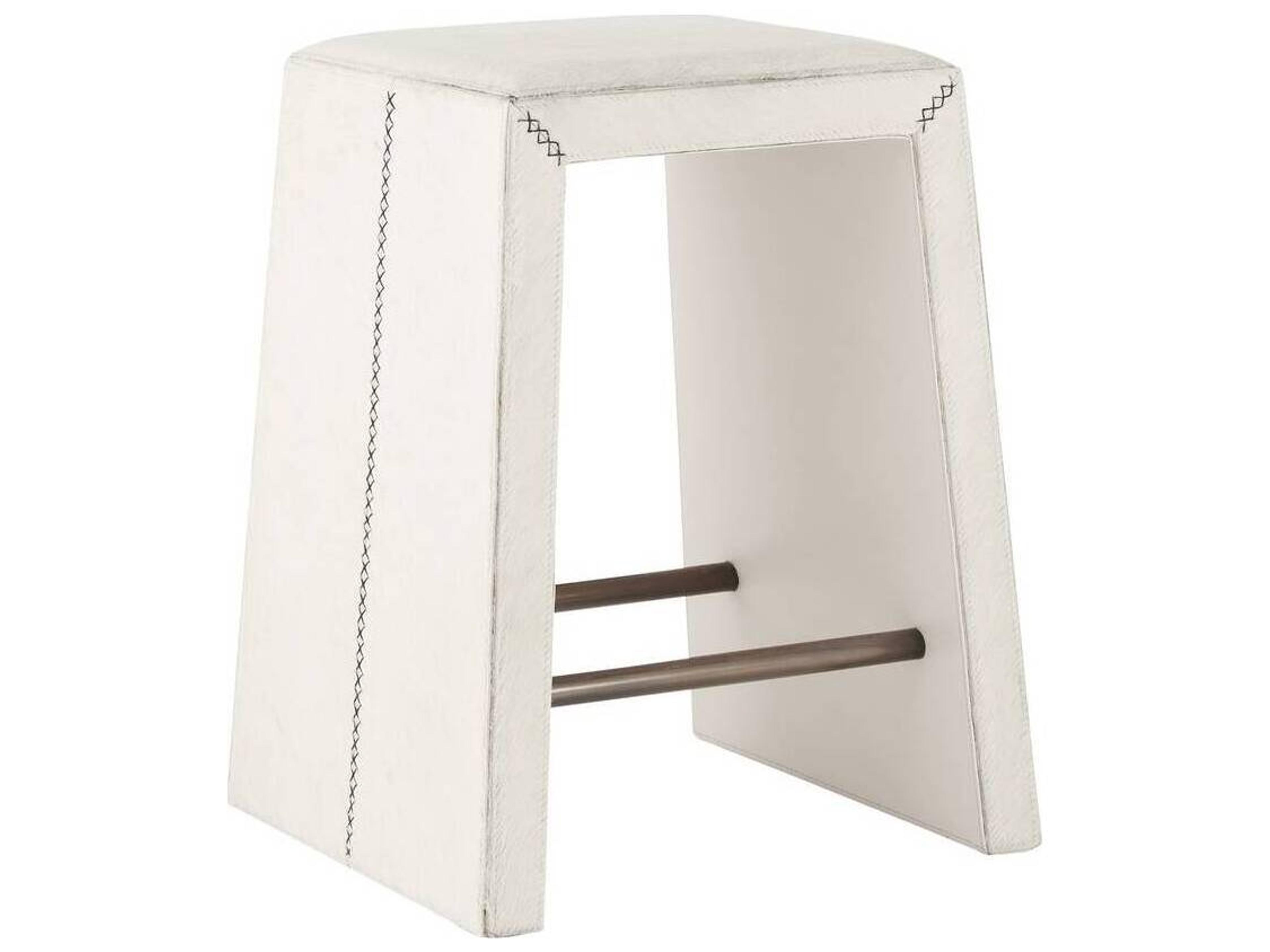Arteriors Home White Antique Brass Upholstered Counter Stool Cowan