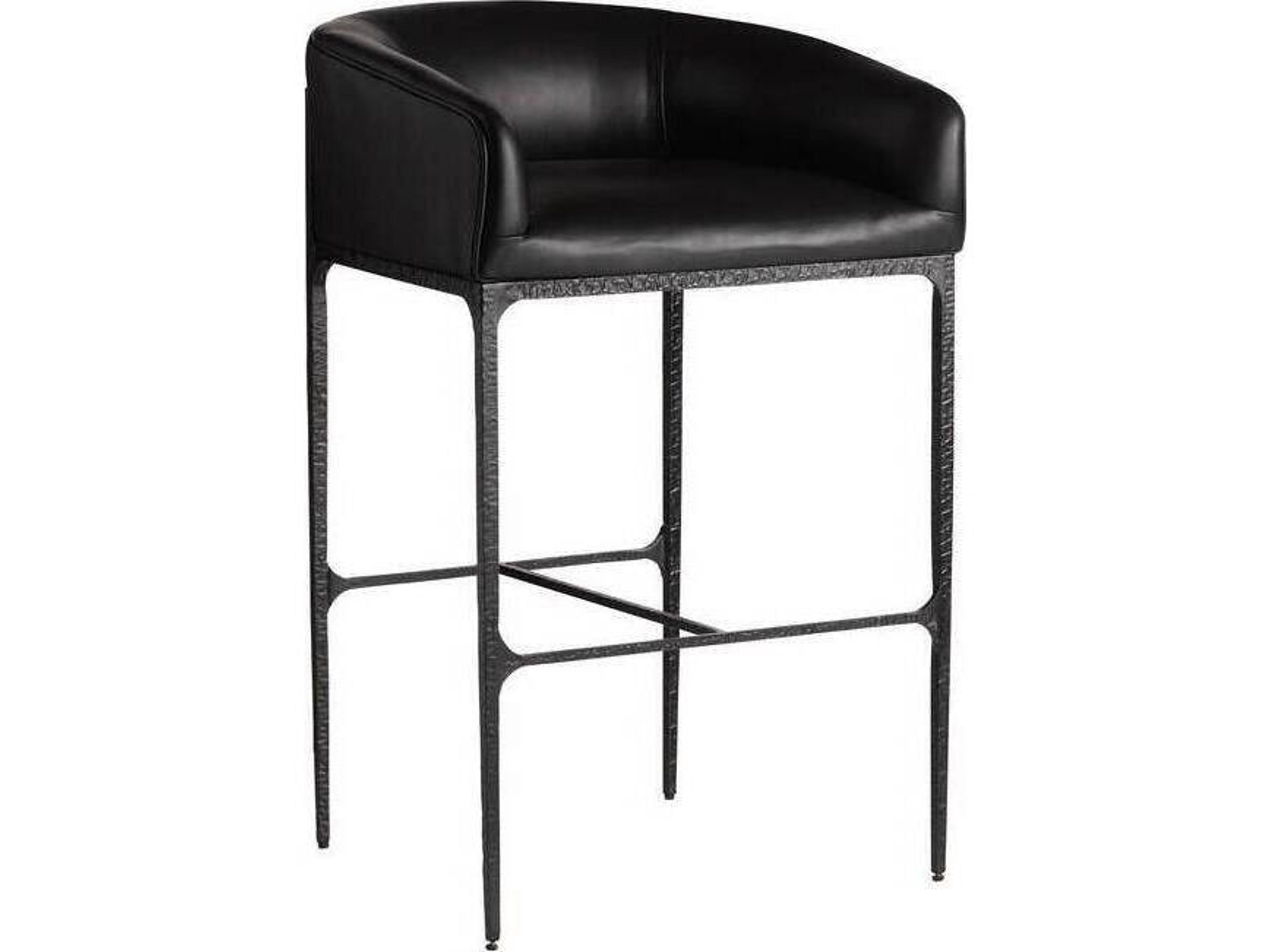 Osbourne Bar Stool Black Leather Modern