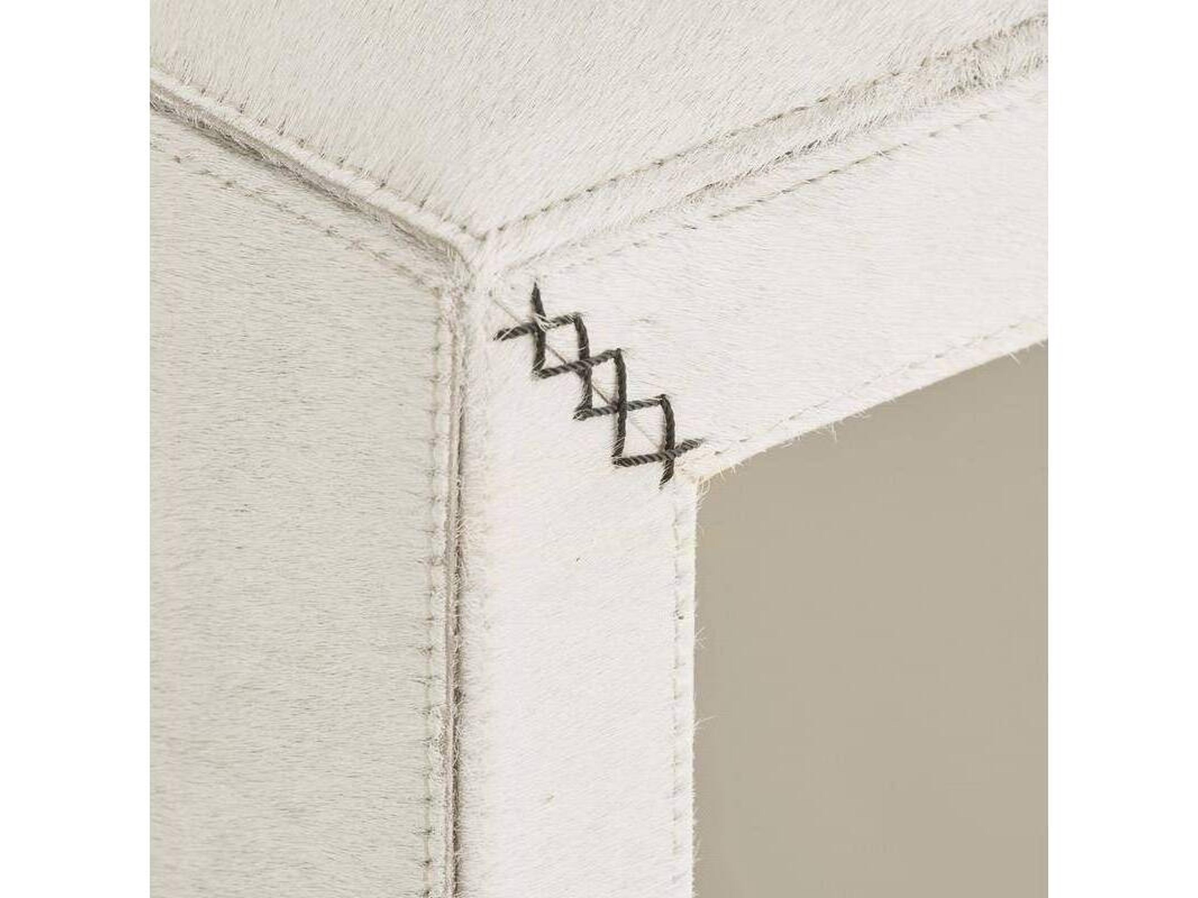 Arteriors Home Cowan White Antique Brass Gold Leather Bar Stool