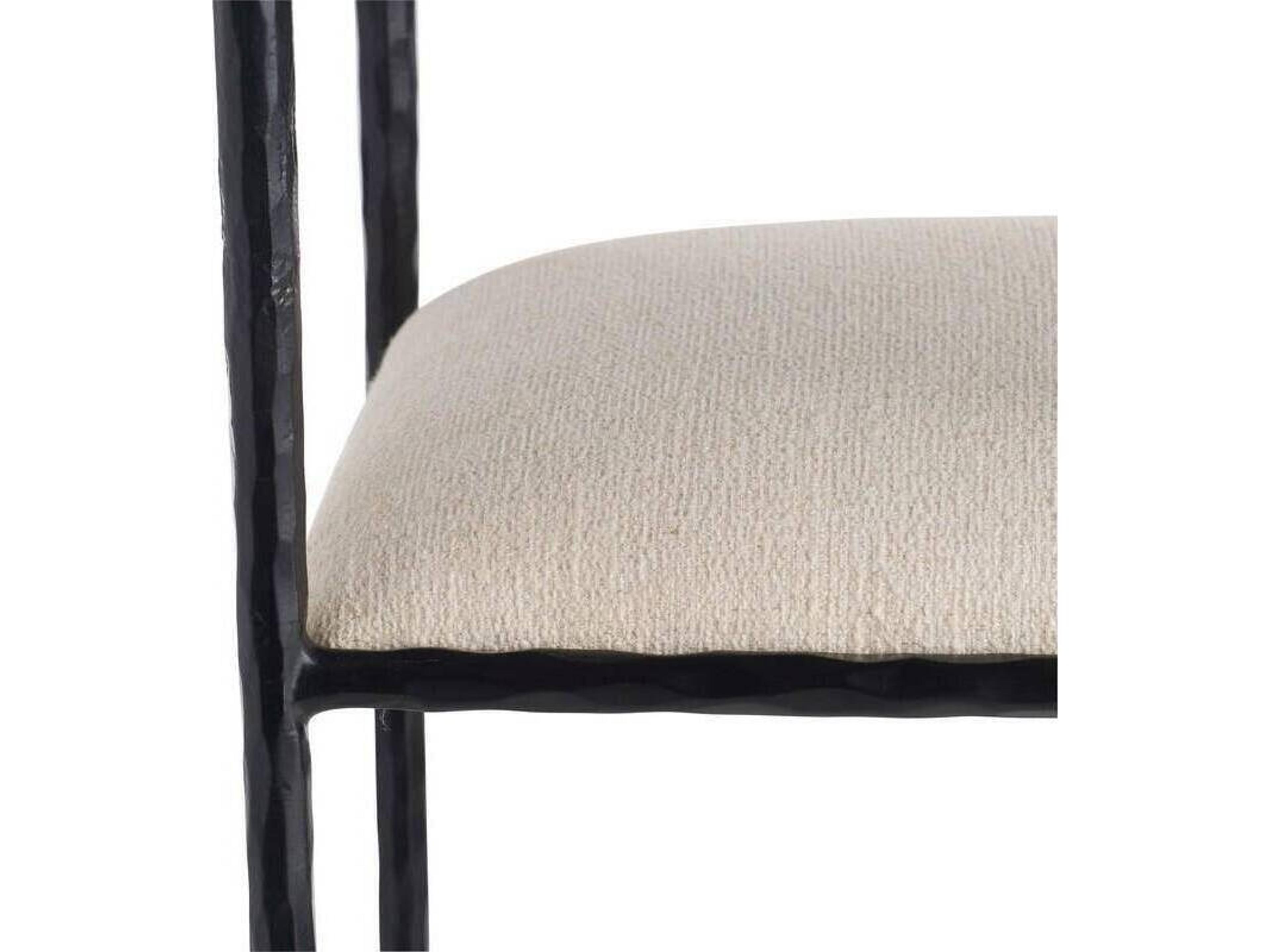 Arteriors Home Barbana Oxford White Natural Iron Upholstered Counter Stool