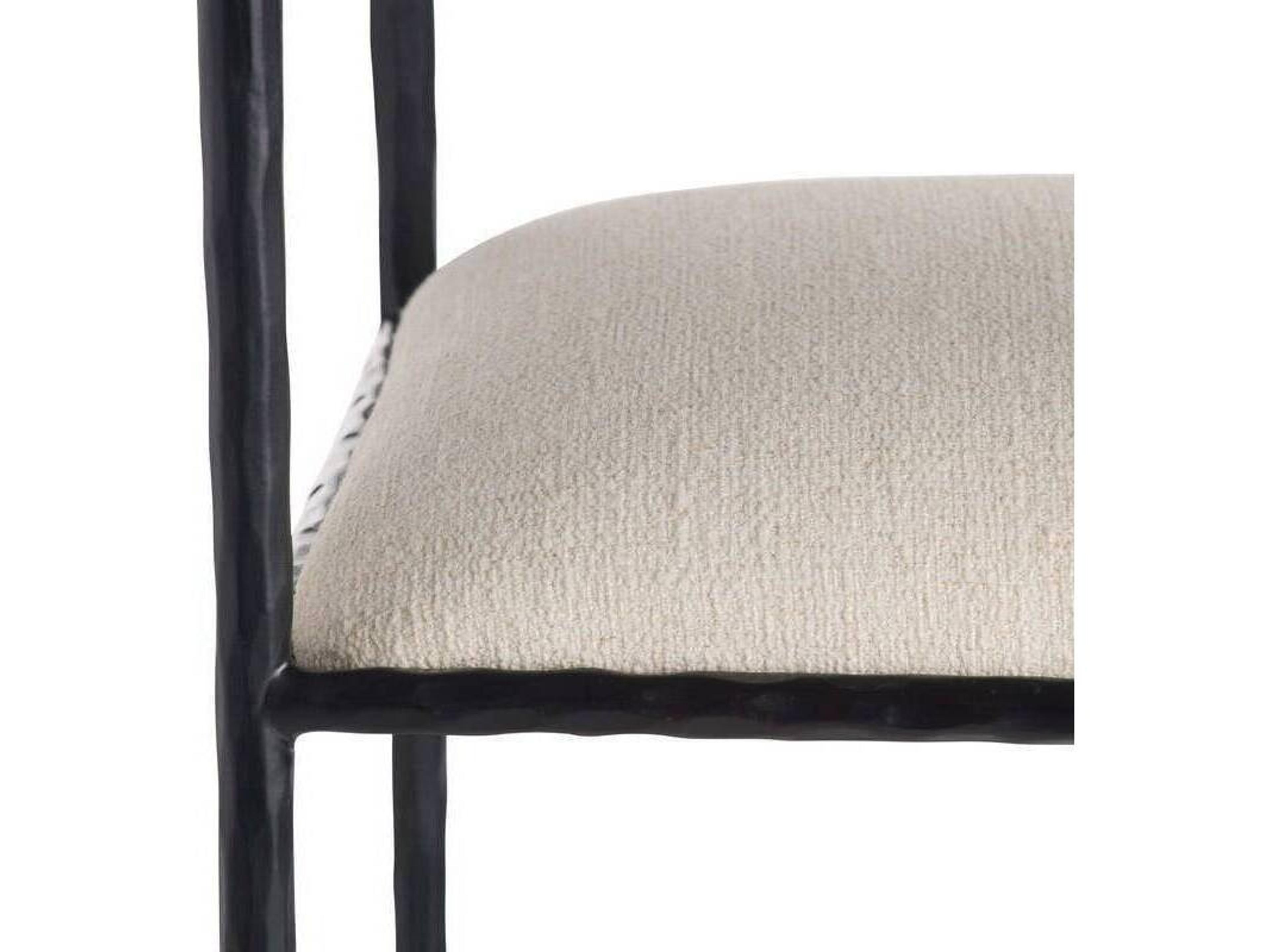 Arteriors Home Barbana Oxford White Natural Iron Upholstered Bar Stool