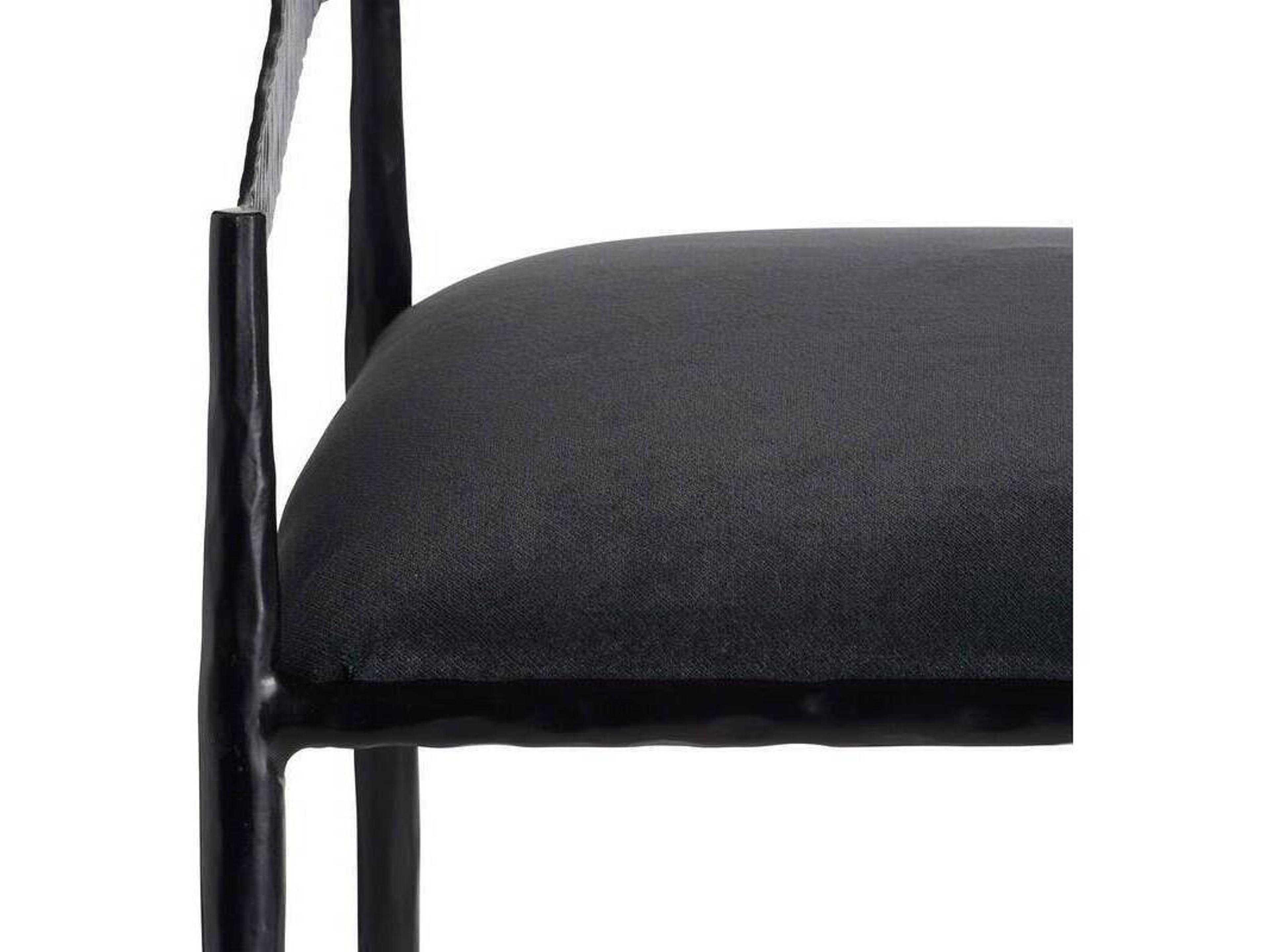 Arteriors Home Ansel Midnight Grey Natural Iron Upholstered Counter Stool