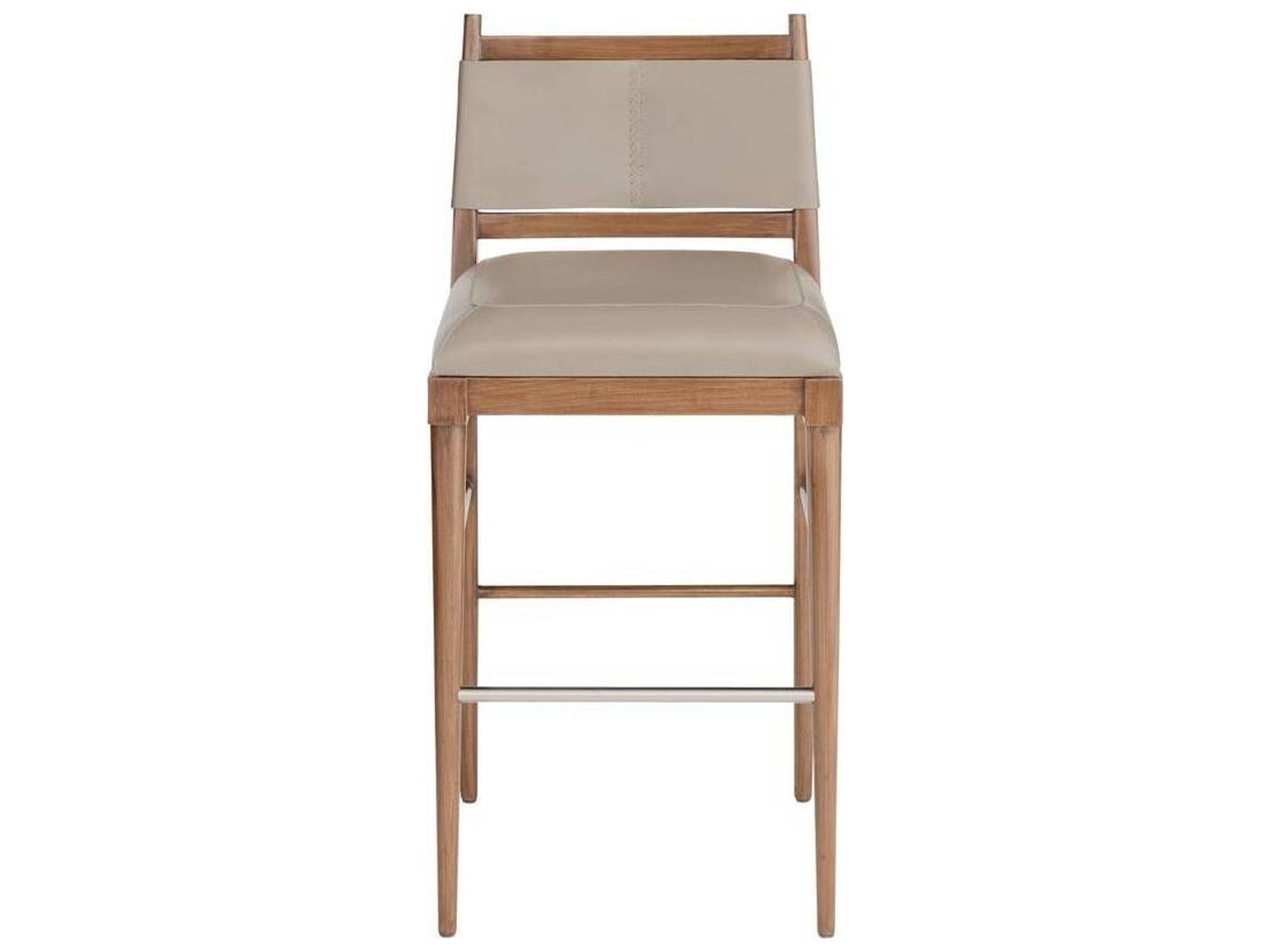 Arteriors Home Morel Leather Walnut Wood Bar Stool