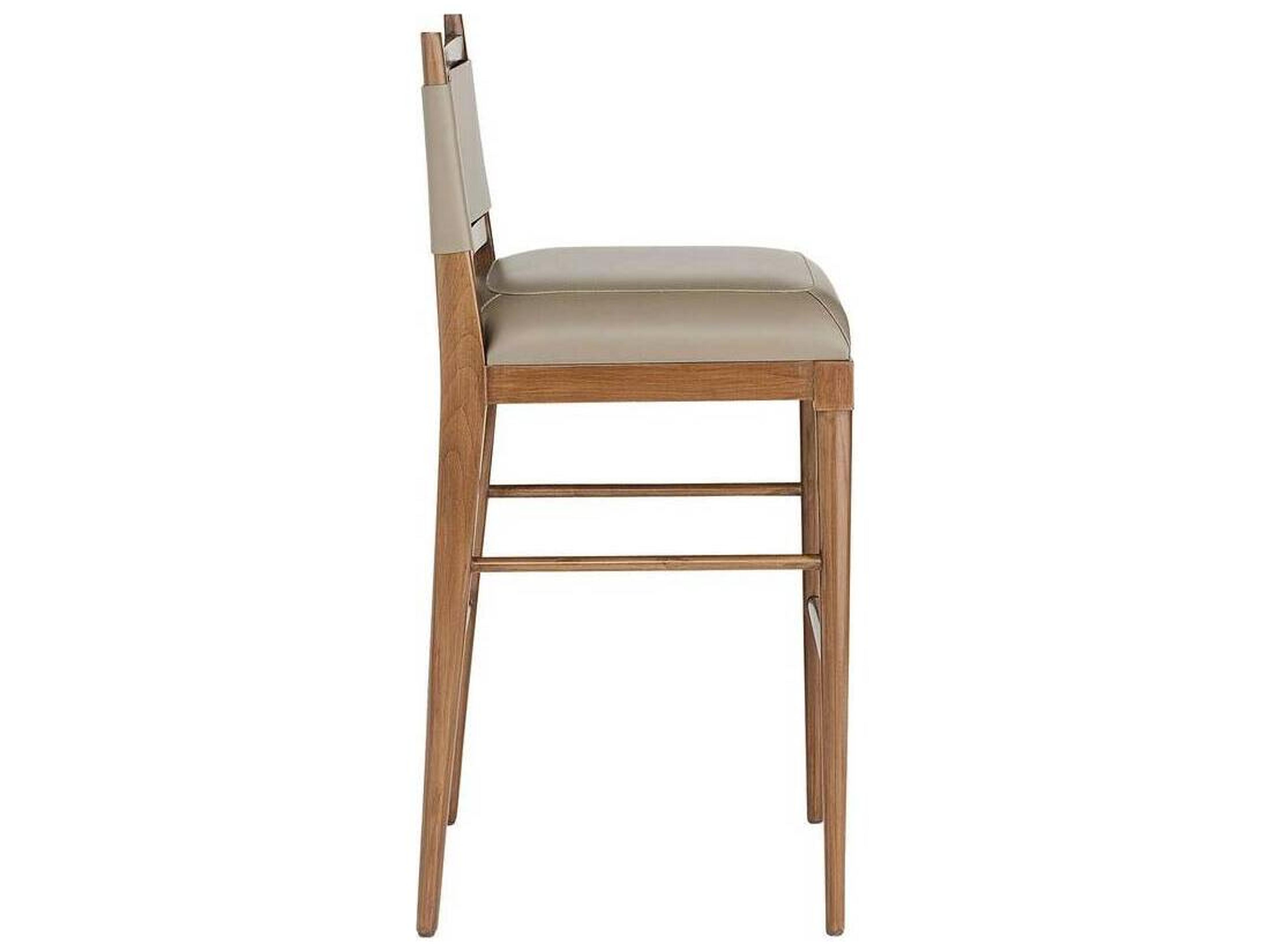 Arteriors Home Morel Leather Walnut Wood Bar Stool