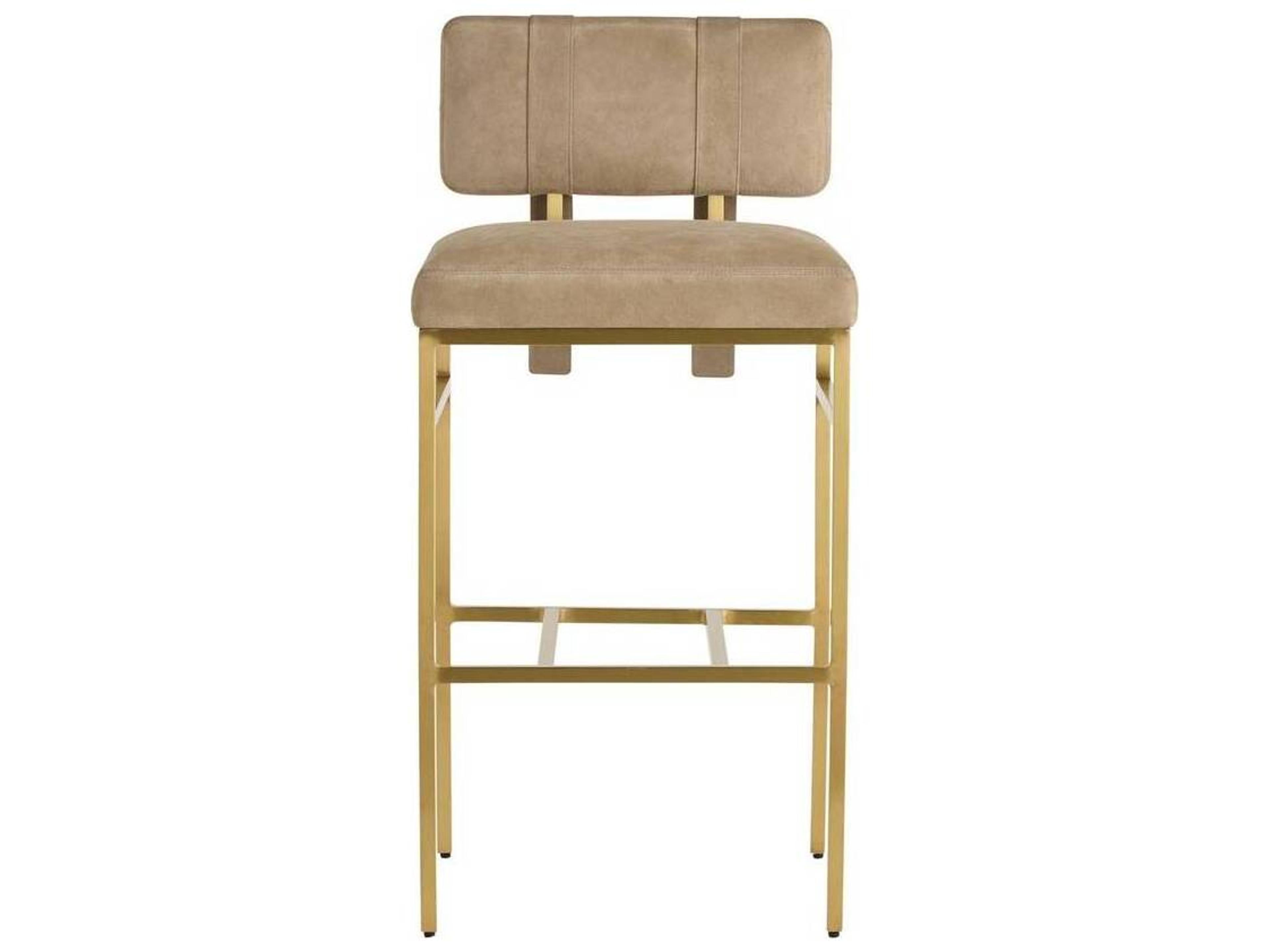Arteriors Home Beige Leather Bar Stool