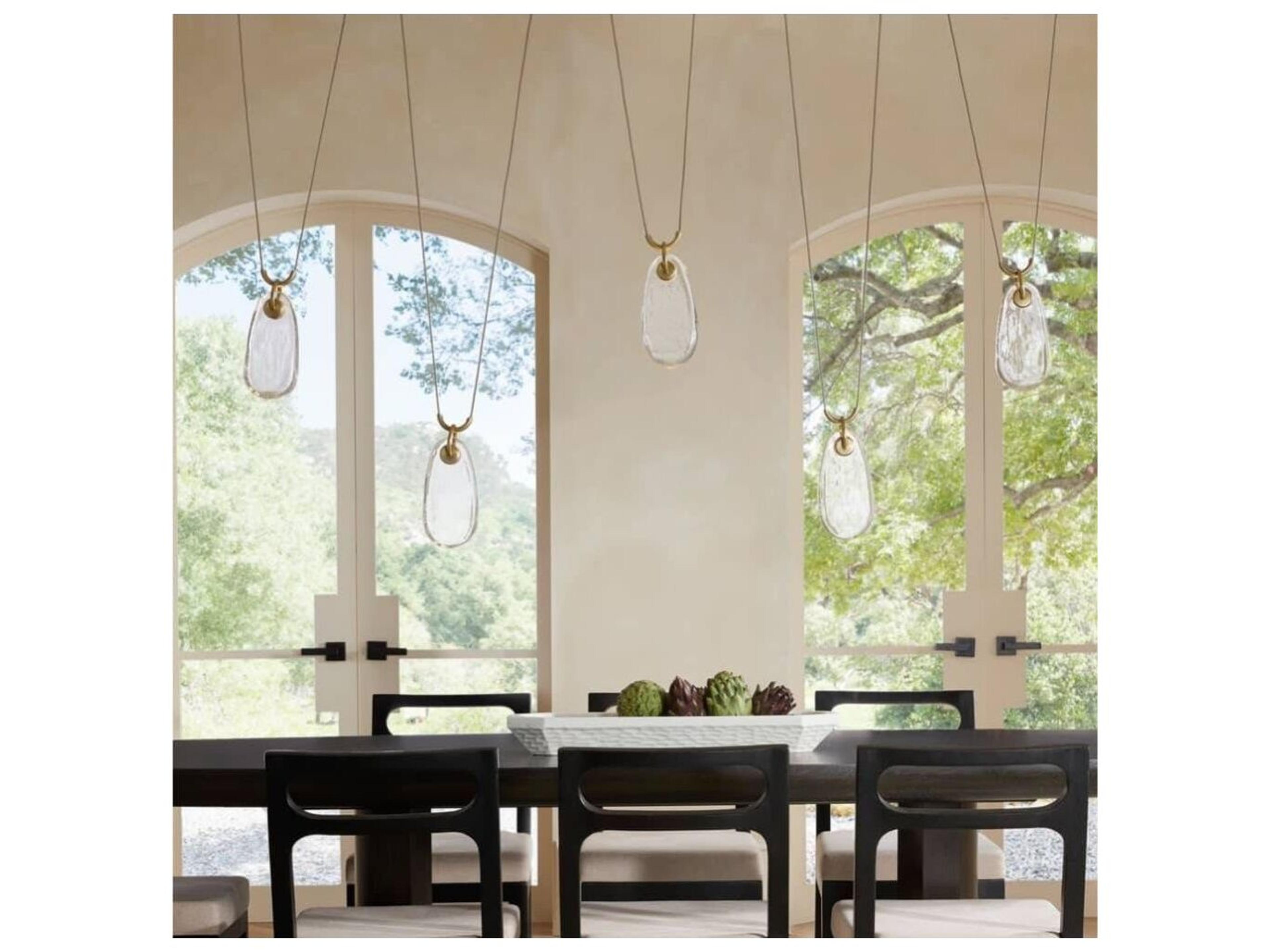 Arteriors Home Melt 5-Light Antique Brass Clear Linear Chandelier