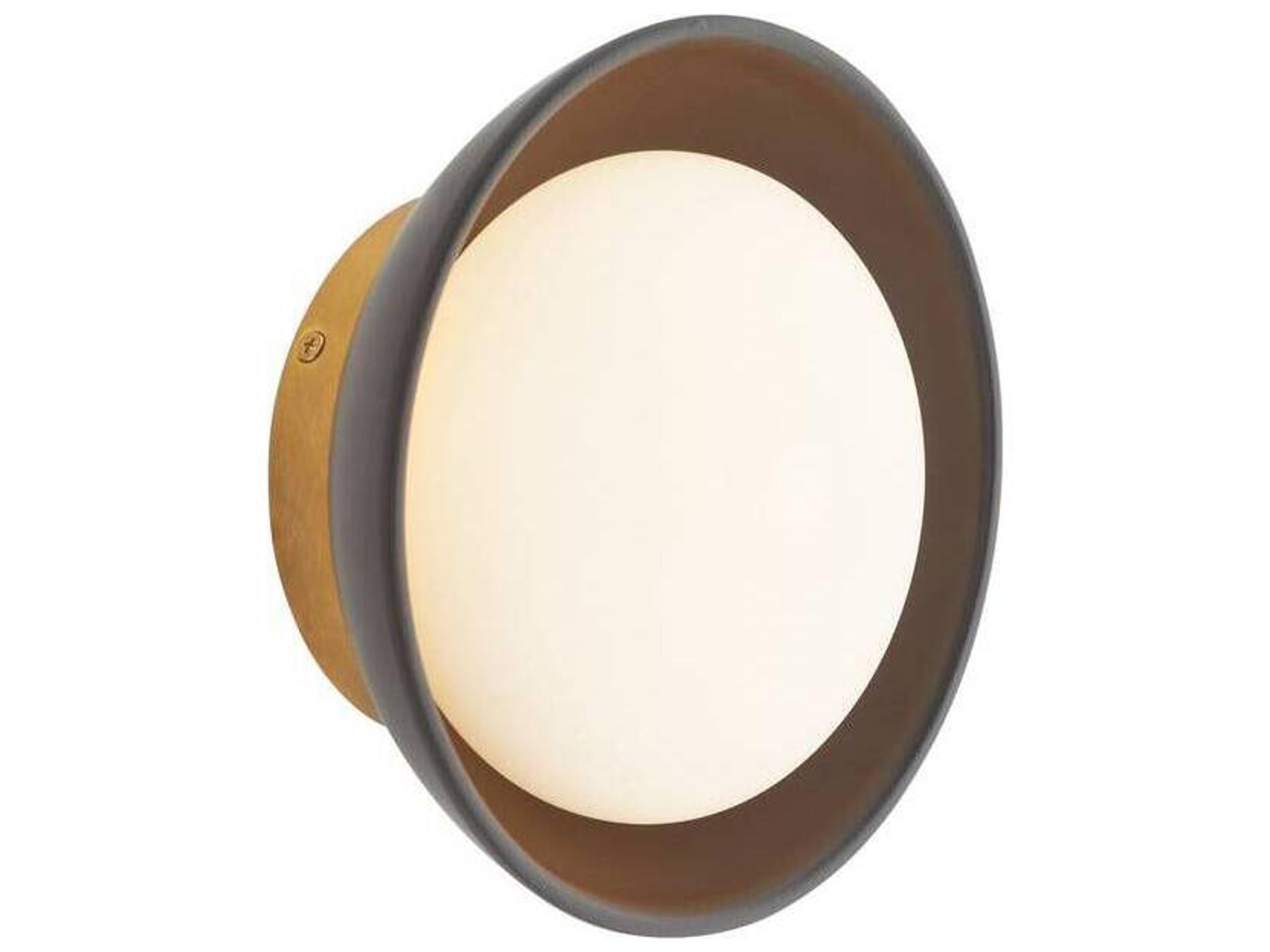 Arteriors Home Glaze 1-Light Matte Black Antique Brass Wall Sconce