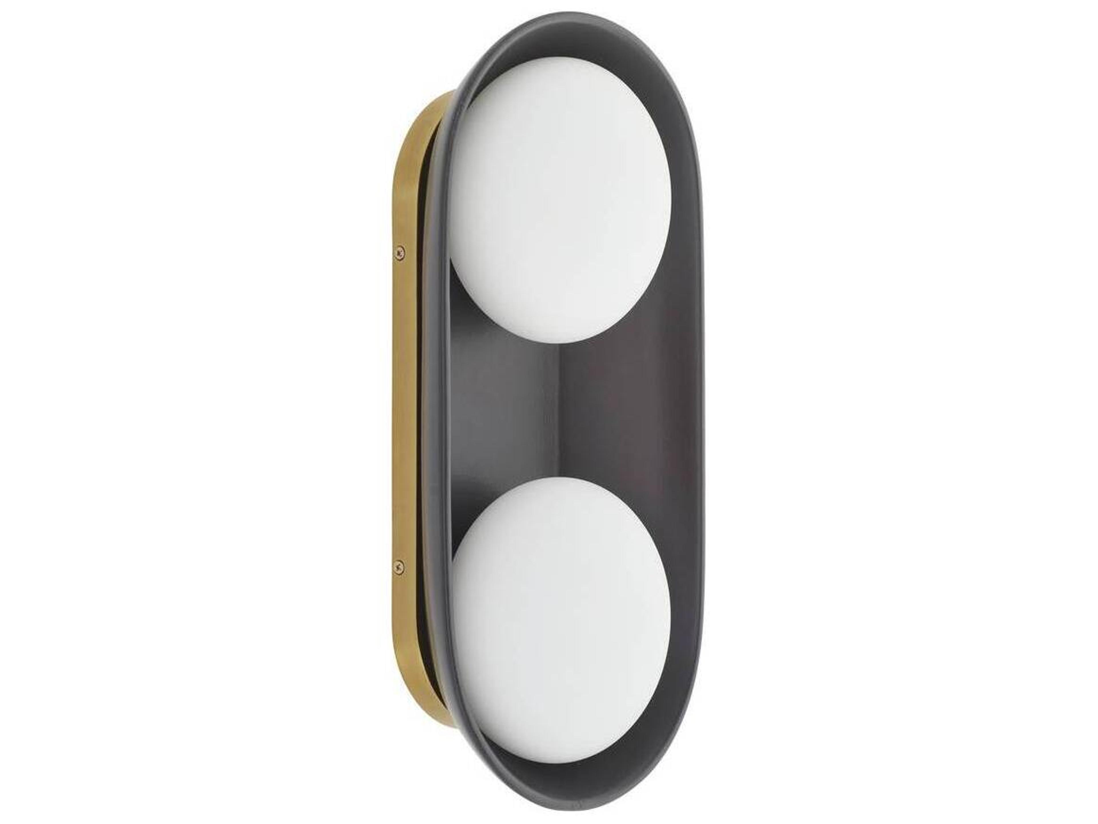 Arteriors Home Glaze 2-Light Matte Black Antique Brass Wall Sconce