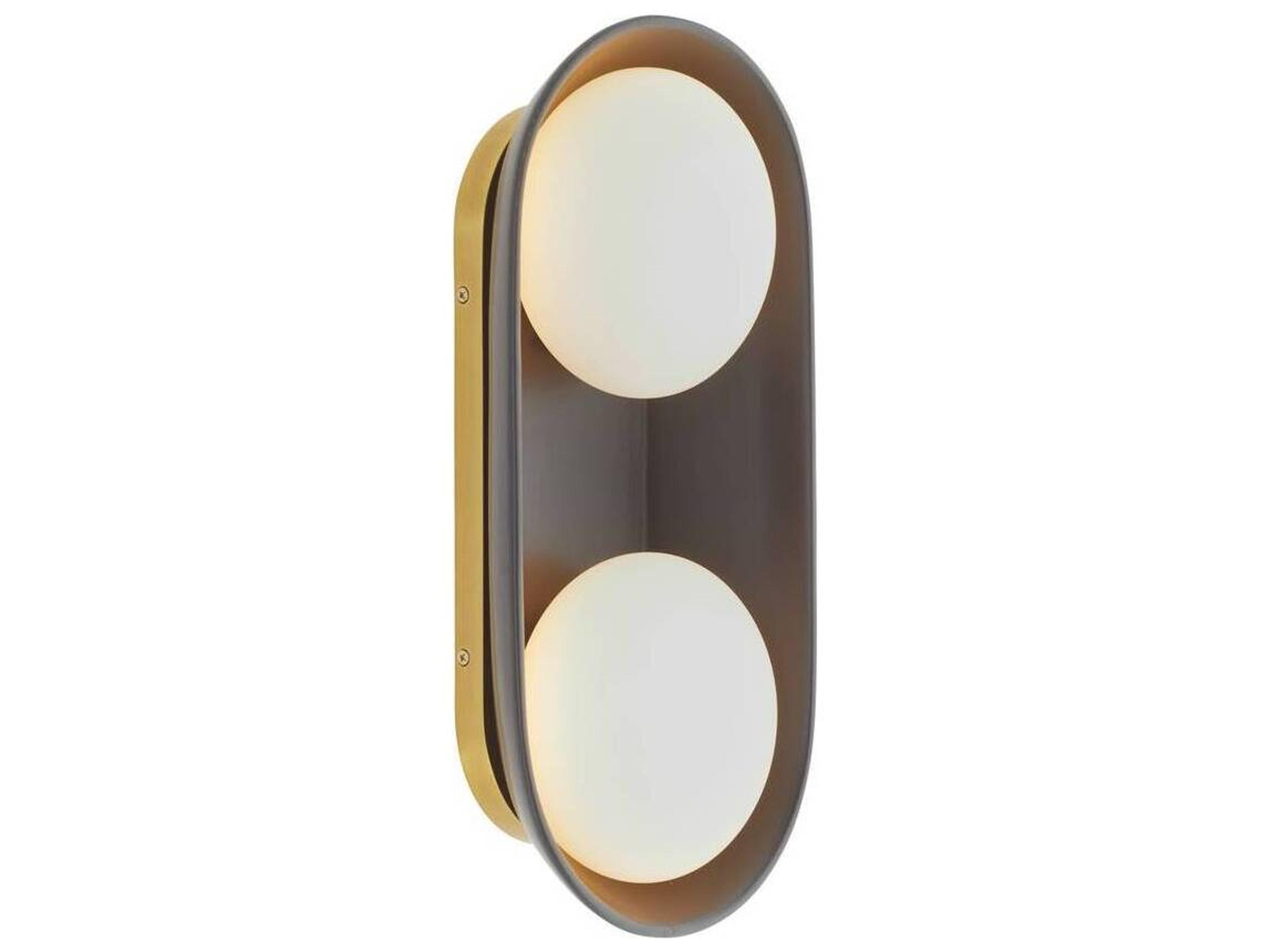 Arteriors Home Glaze 2-Light Matte Black Antique Brass Wall Sconce