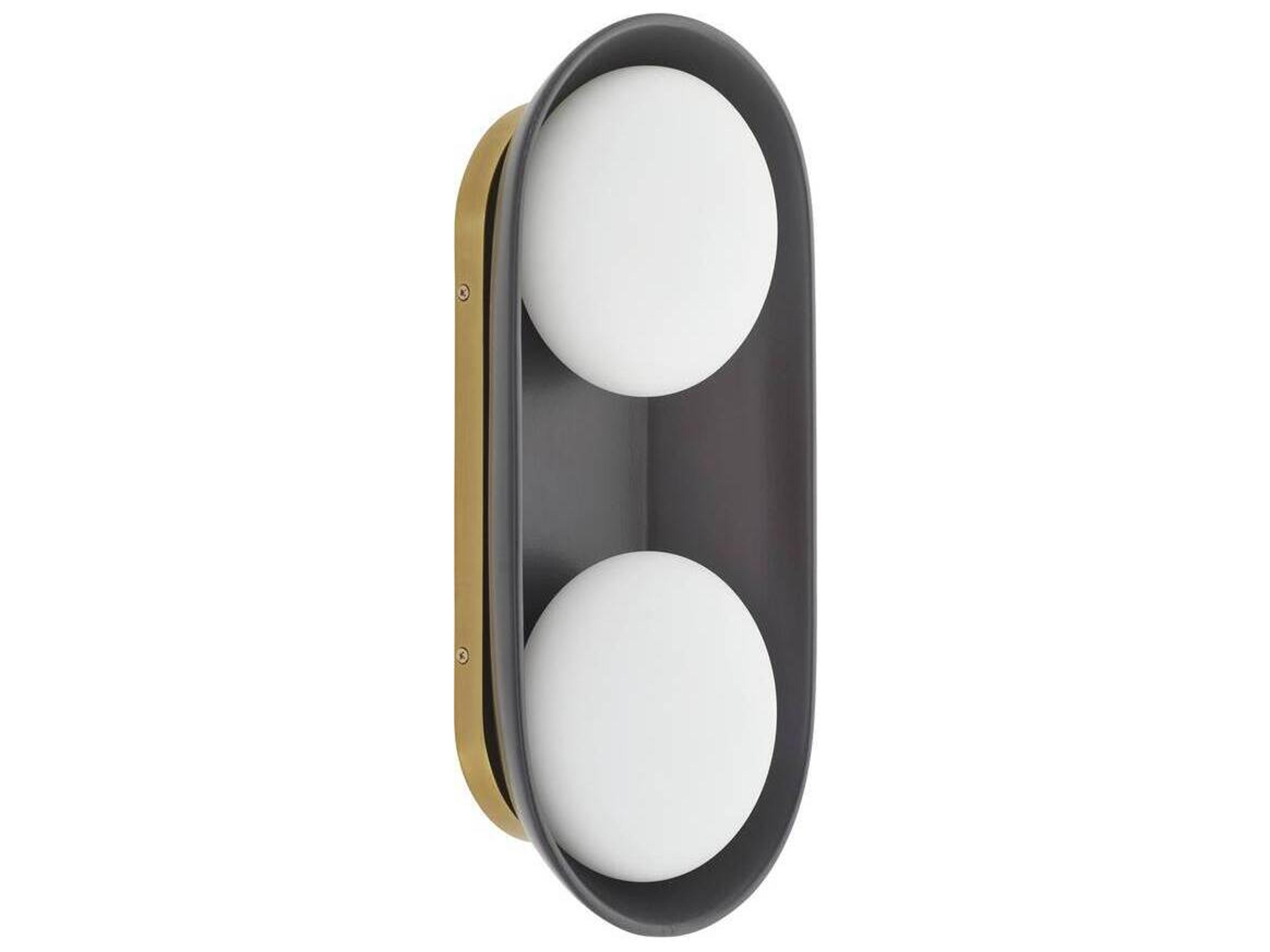 Arteriors Home Glaze 2-Light Matte Black Antique Brass Wall Sconce