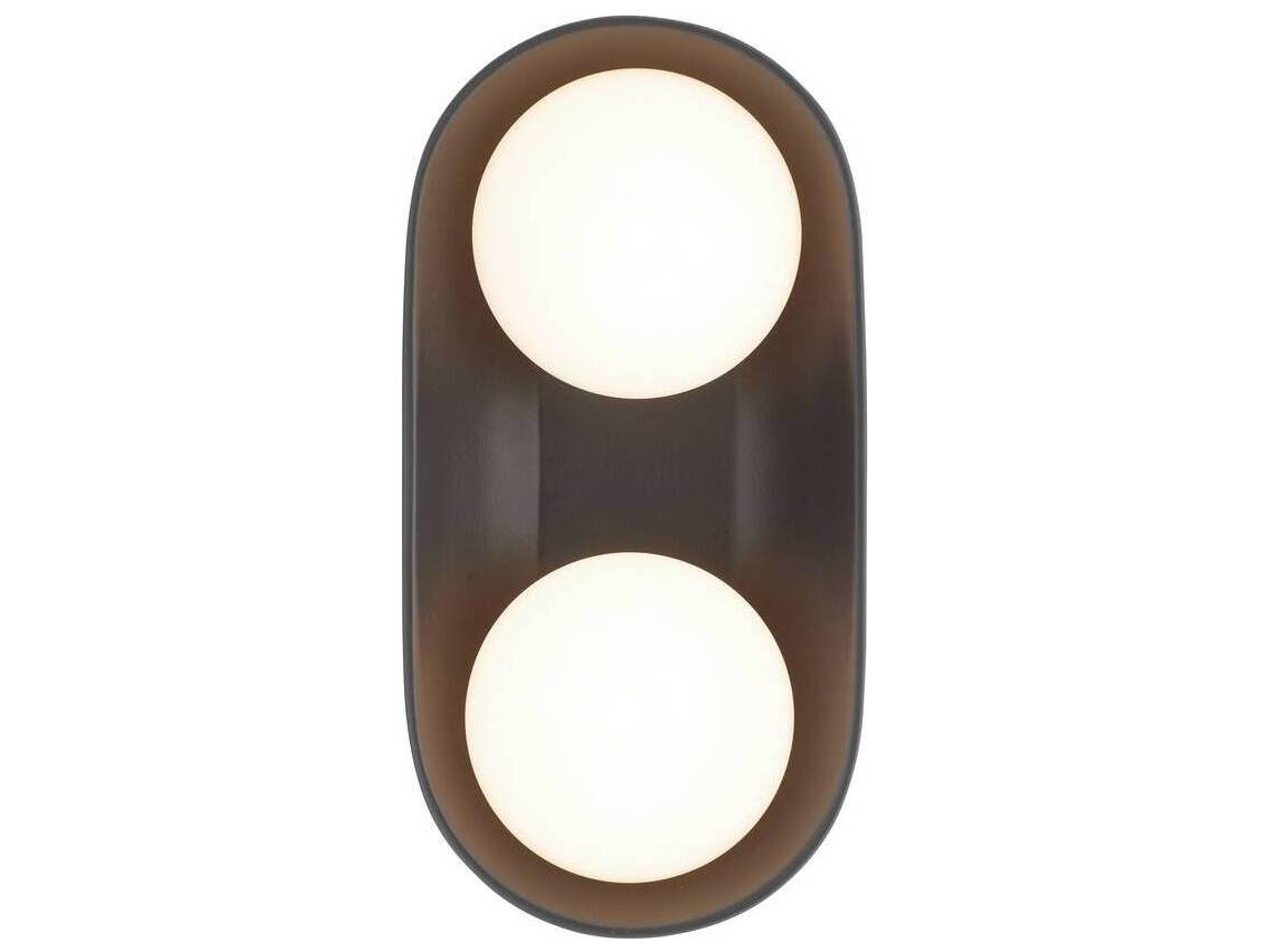 Arteriors Home Glaze 2-Light Matte Black Antique Brass Wall Sconce