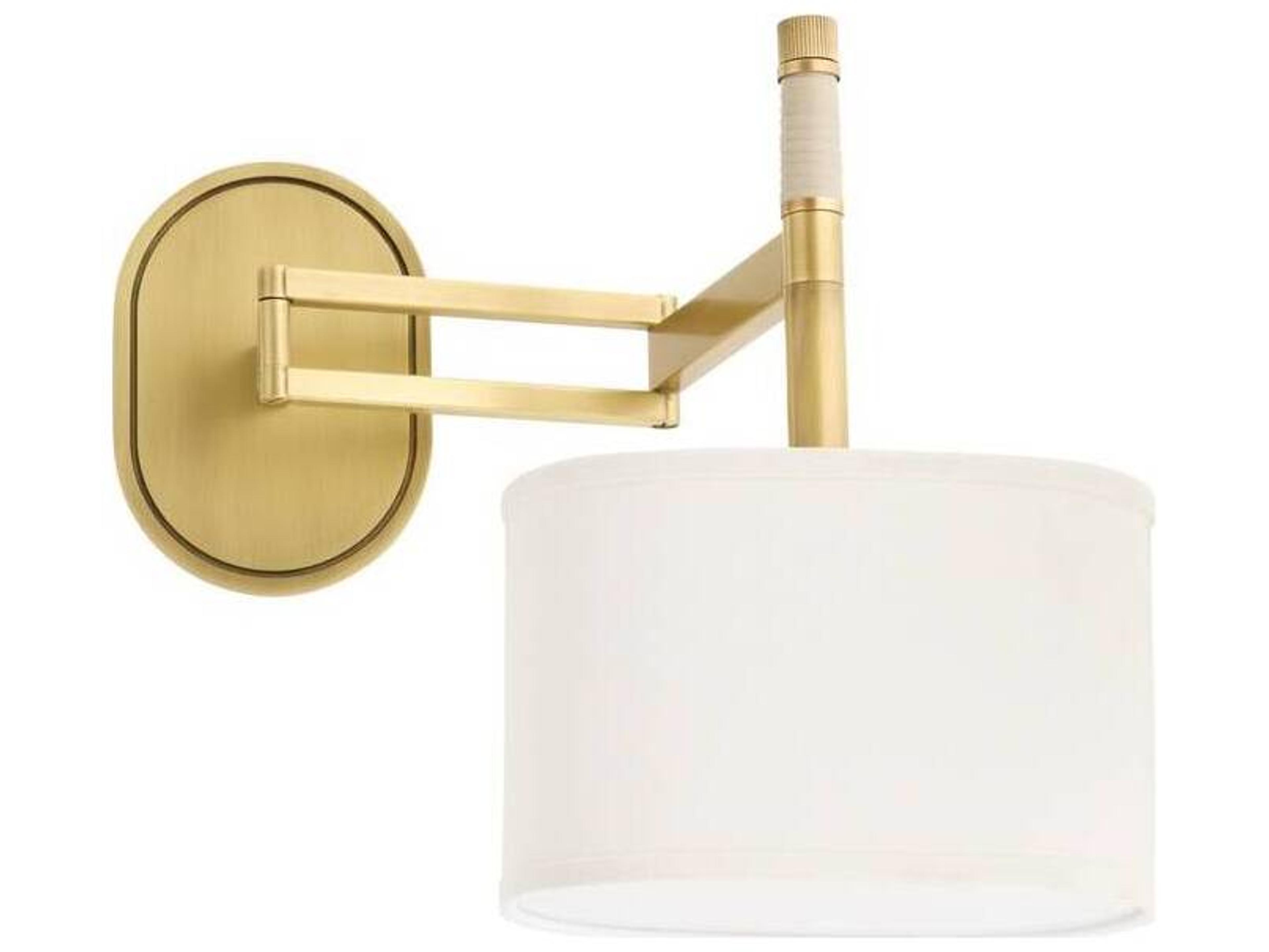 Arteriors Home Stitch 1-Light Antique Brass Cream Swing Wall Sconce