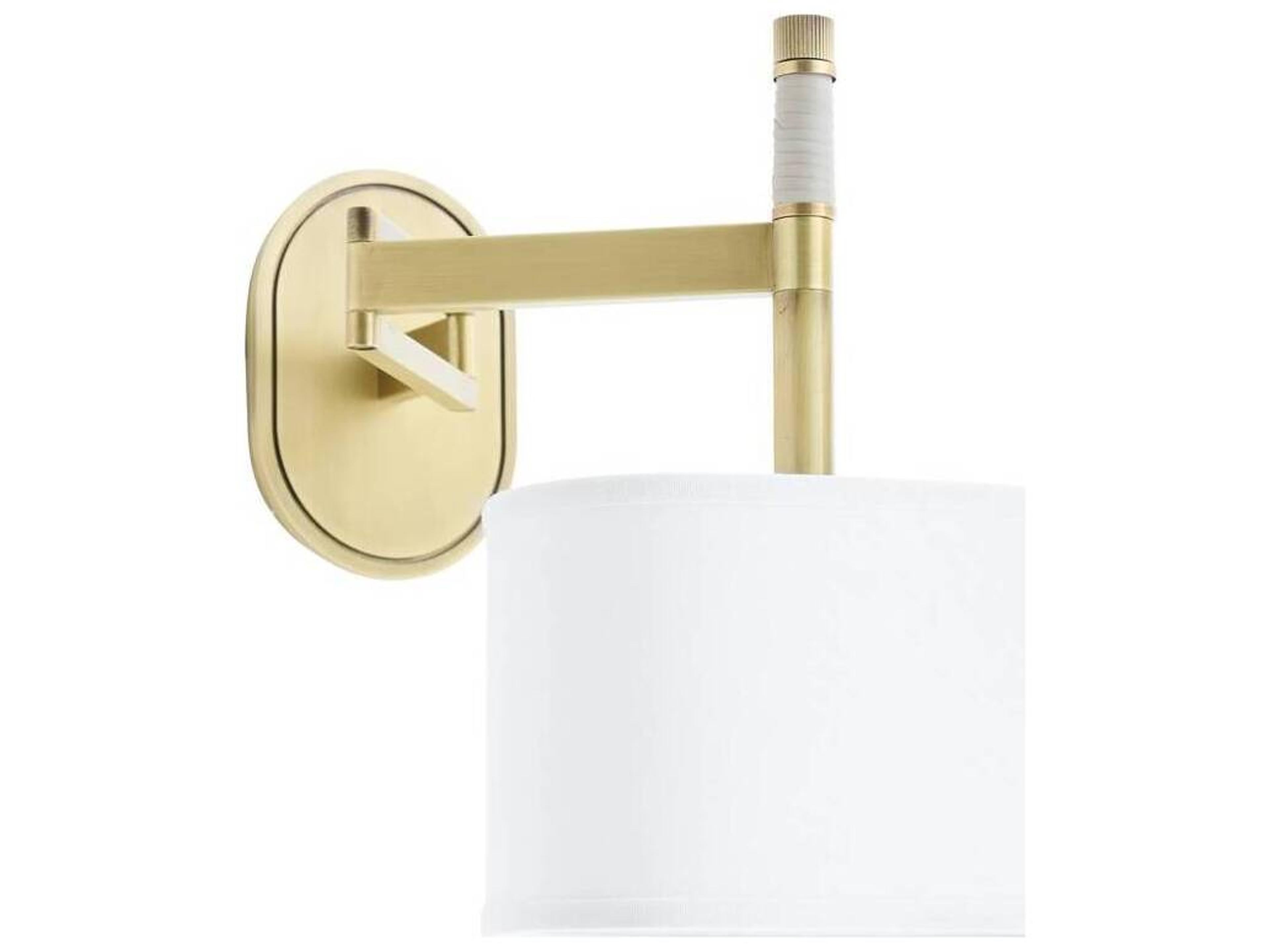 Arteriors Home Stitch 1-Light Antique Brass Cream Swing Wall Sconce