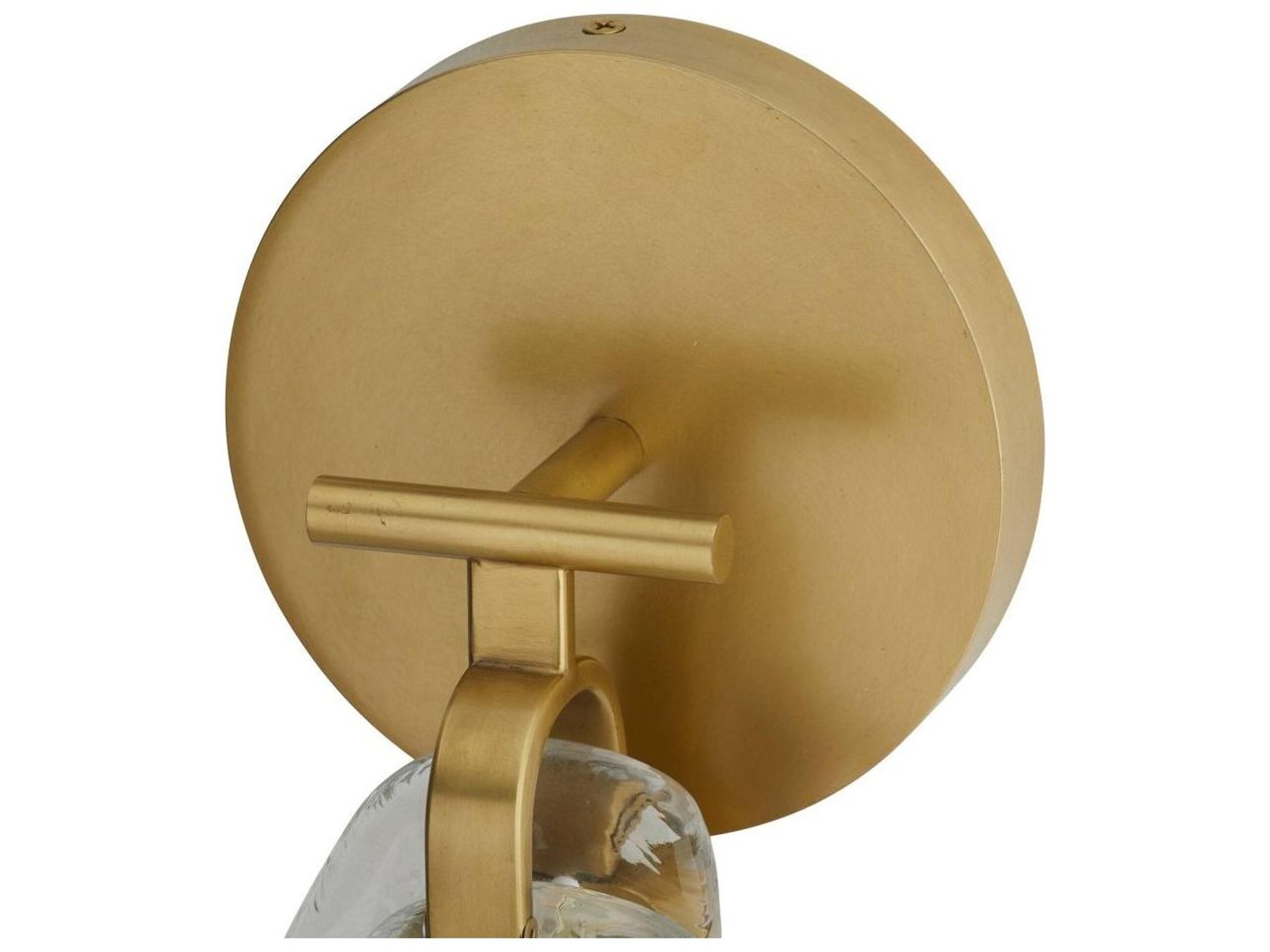 Arteriors Home Melt 1-Light Antique Brass Clear Wall Sconce