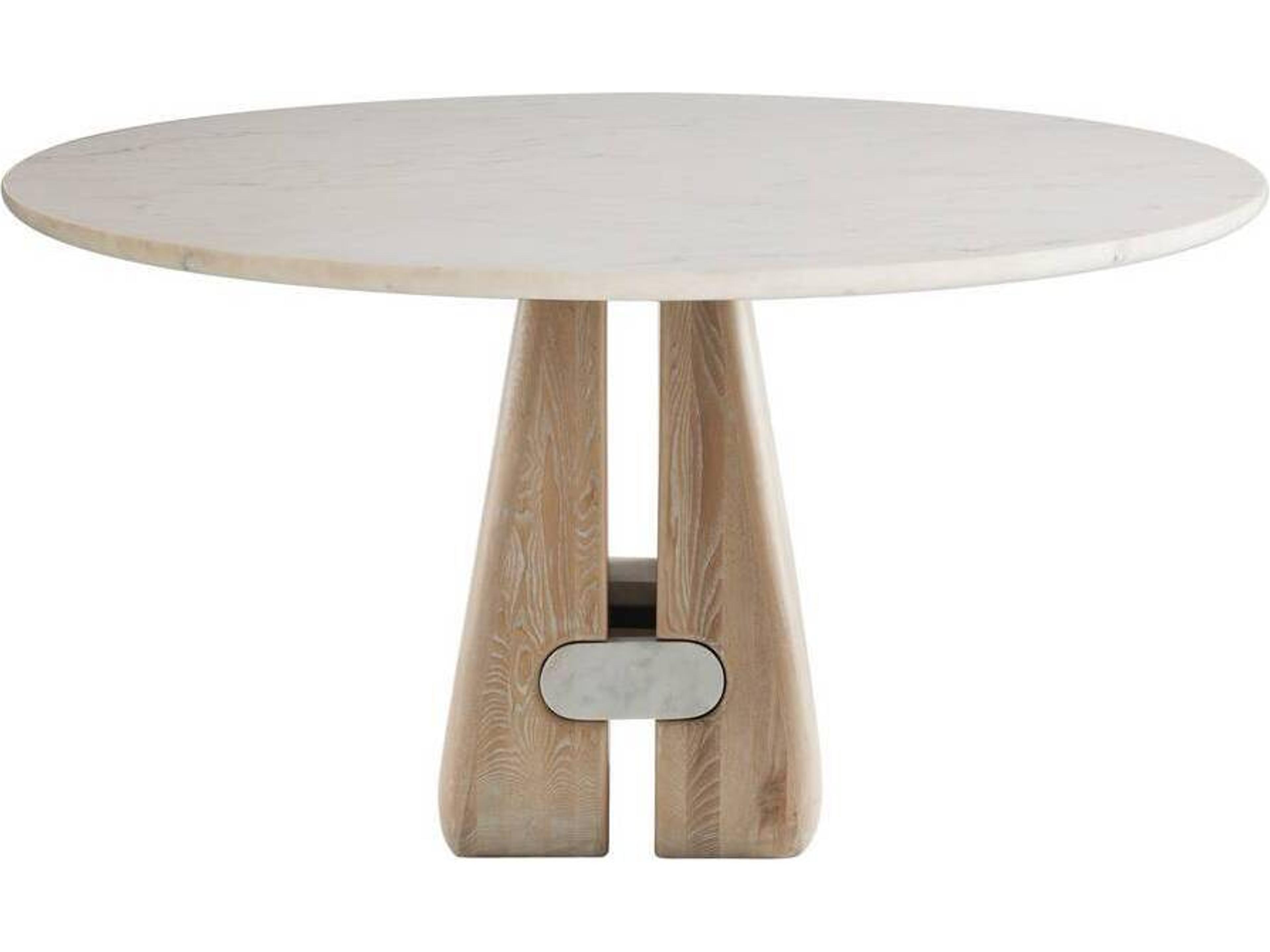 Arteriors Home Round White Marble Dining Table