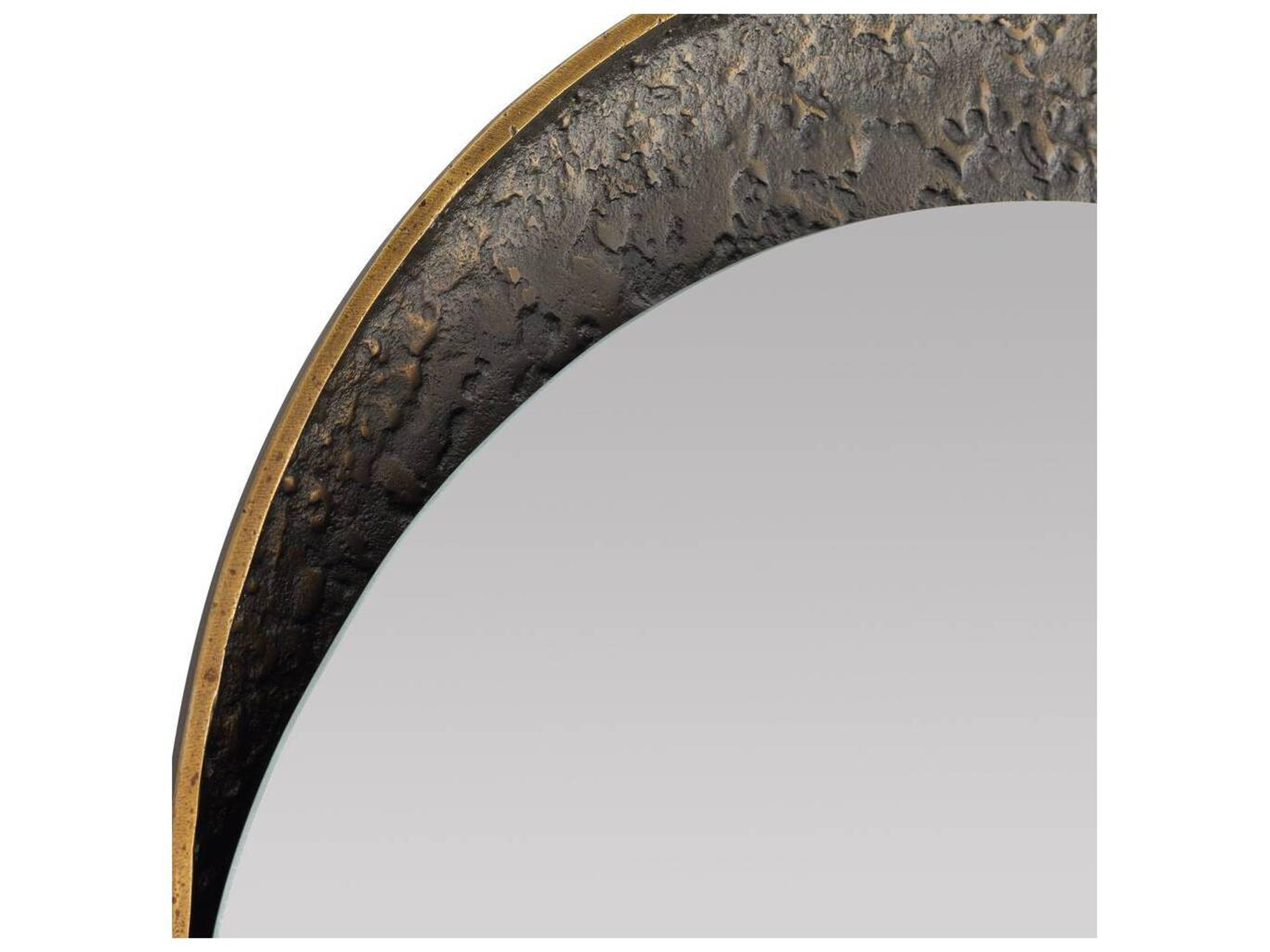 Arteriors Home Inset Antique Brass Bronze Wall Mirror Oval