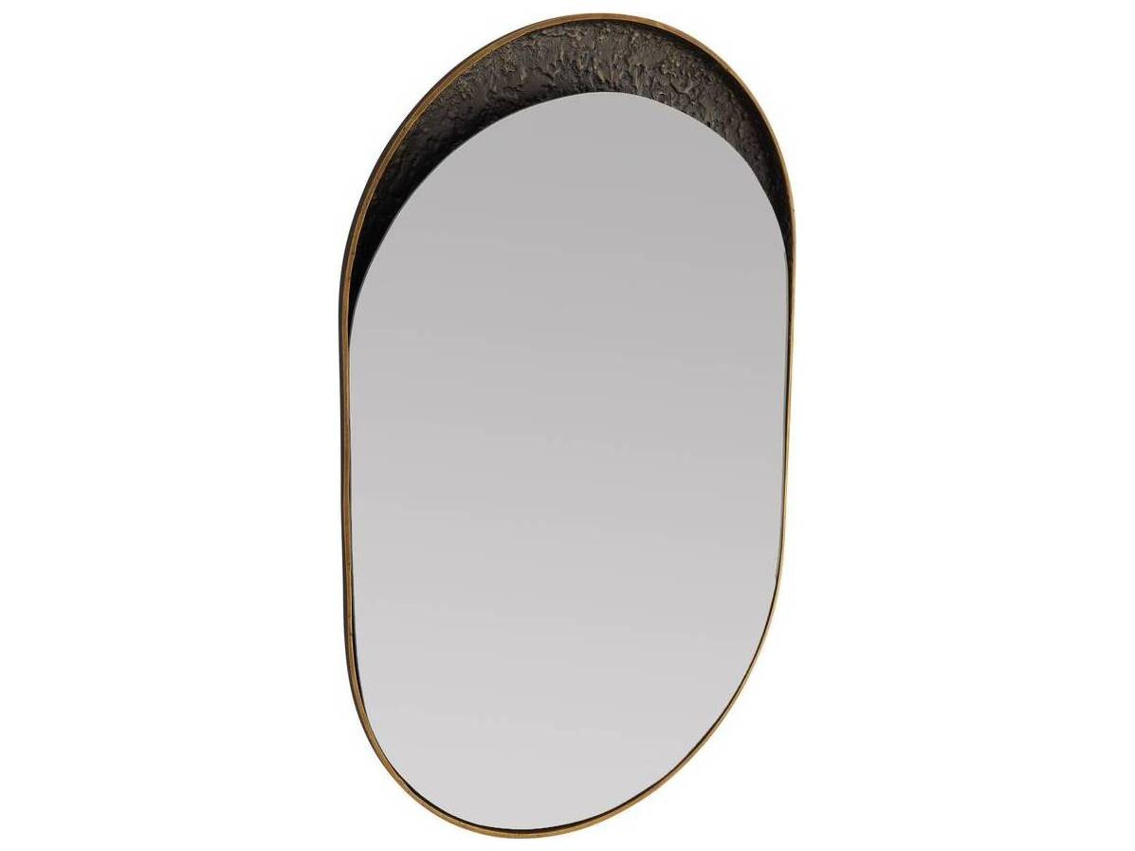 Arteriors Home Inset Antique Brass Bronze Wall Mirror Oval