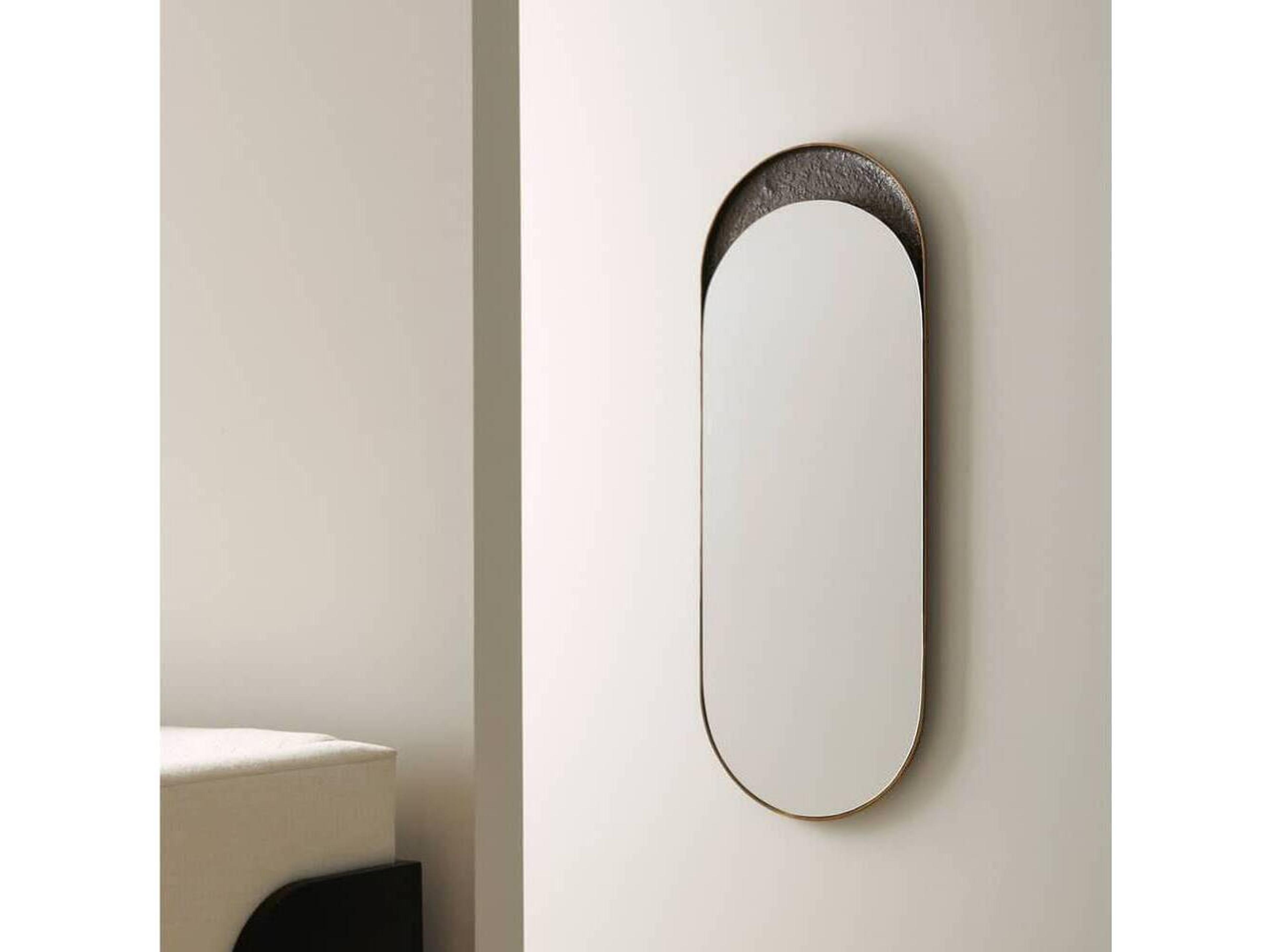 Inset Long Mirror Antique Brass and Bronze