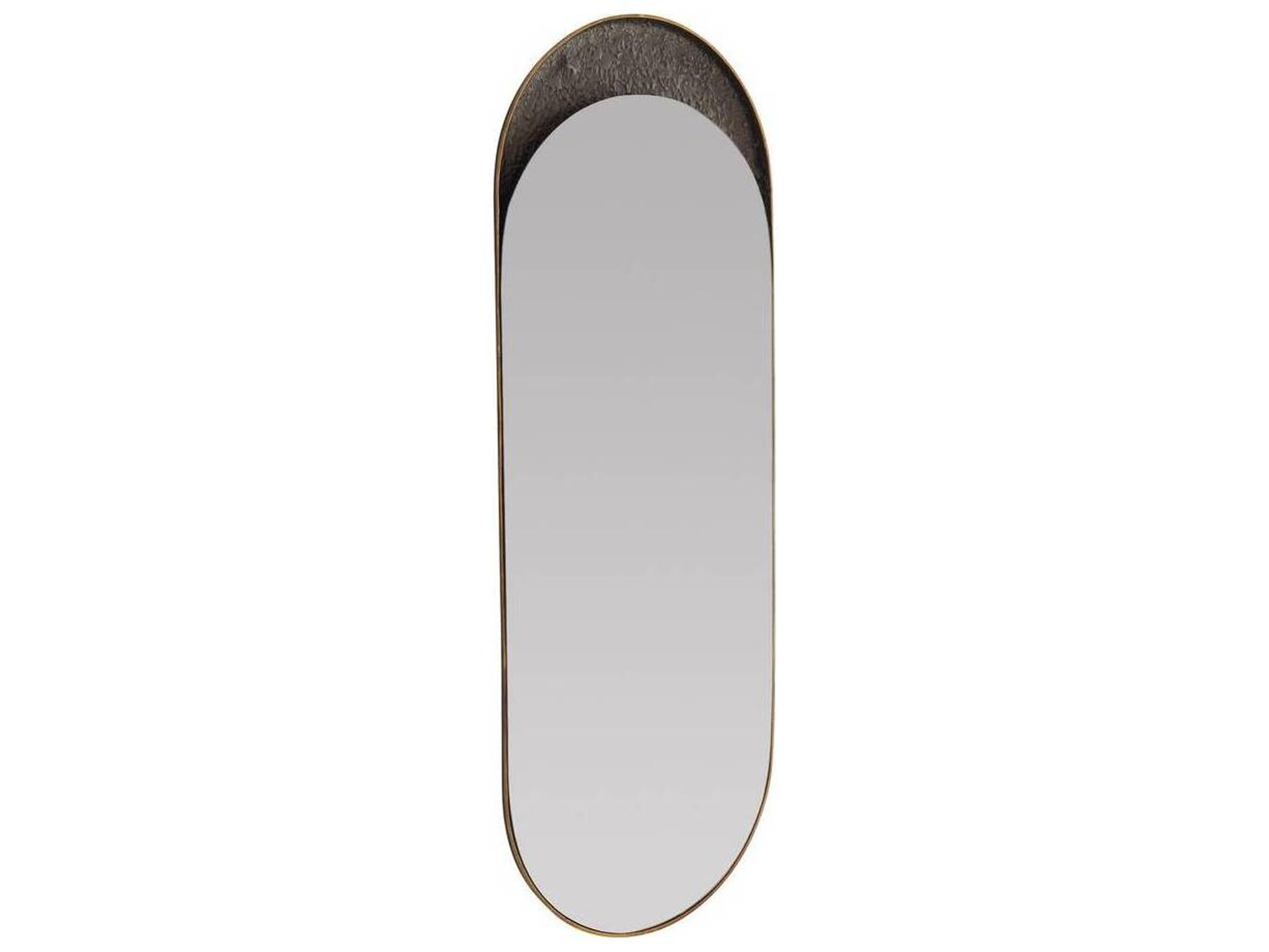Arteriors Home Inset Antique Brass Bronze Wall Mirror Oval