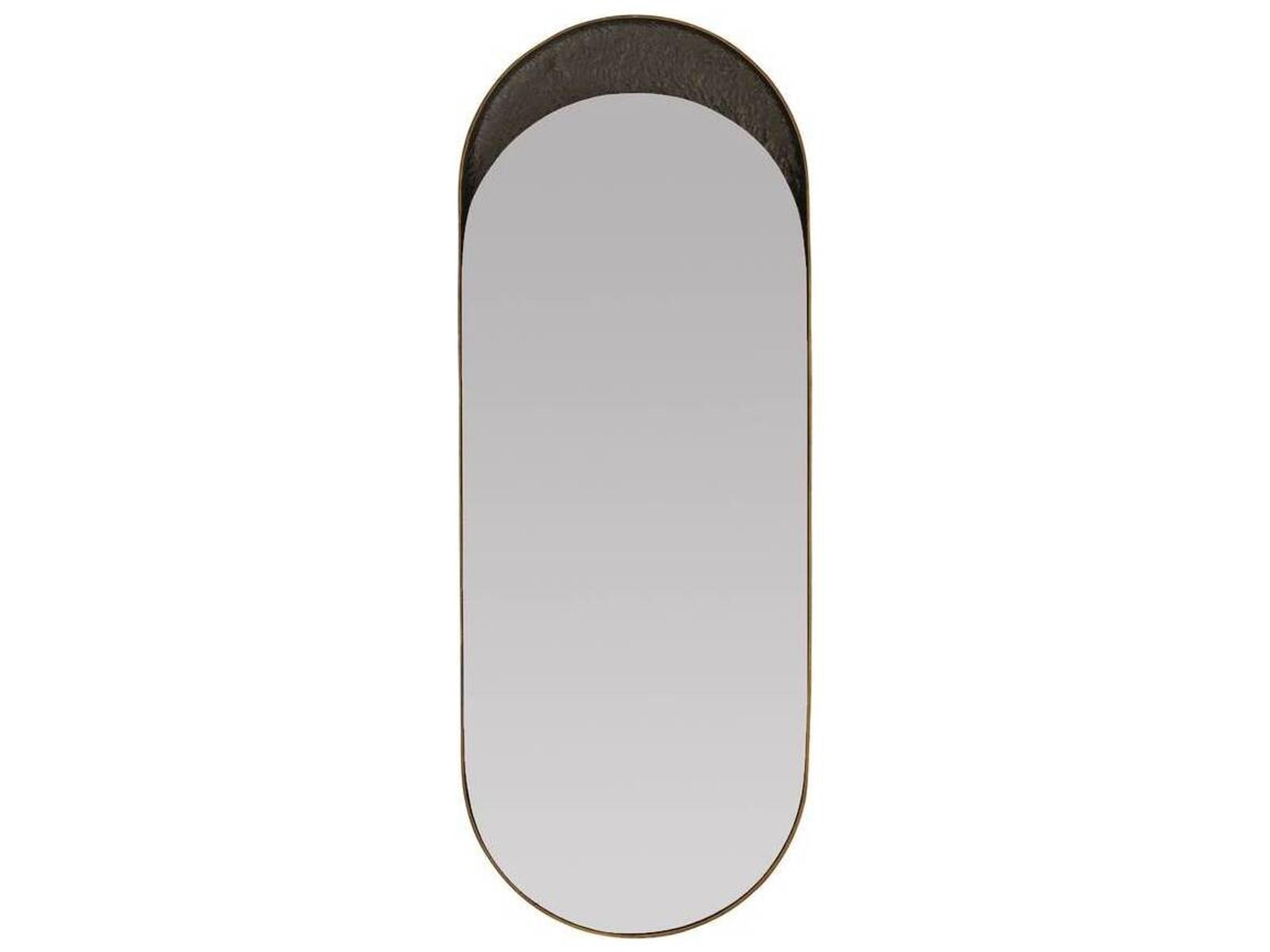 Arteriors Home Inset Antique Brass Bronze Wall Mirror Oval