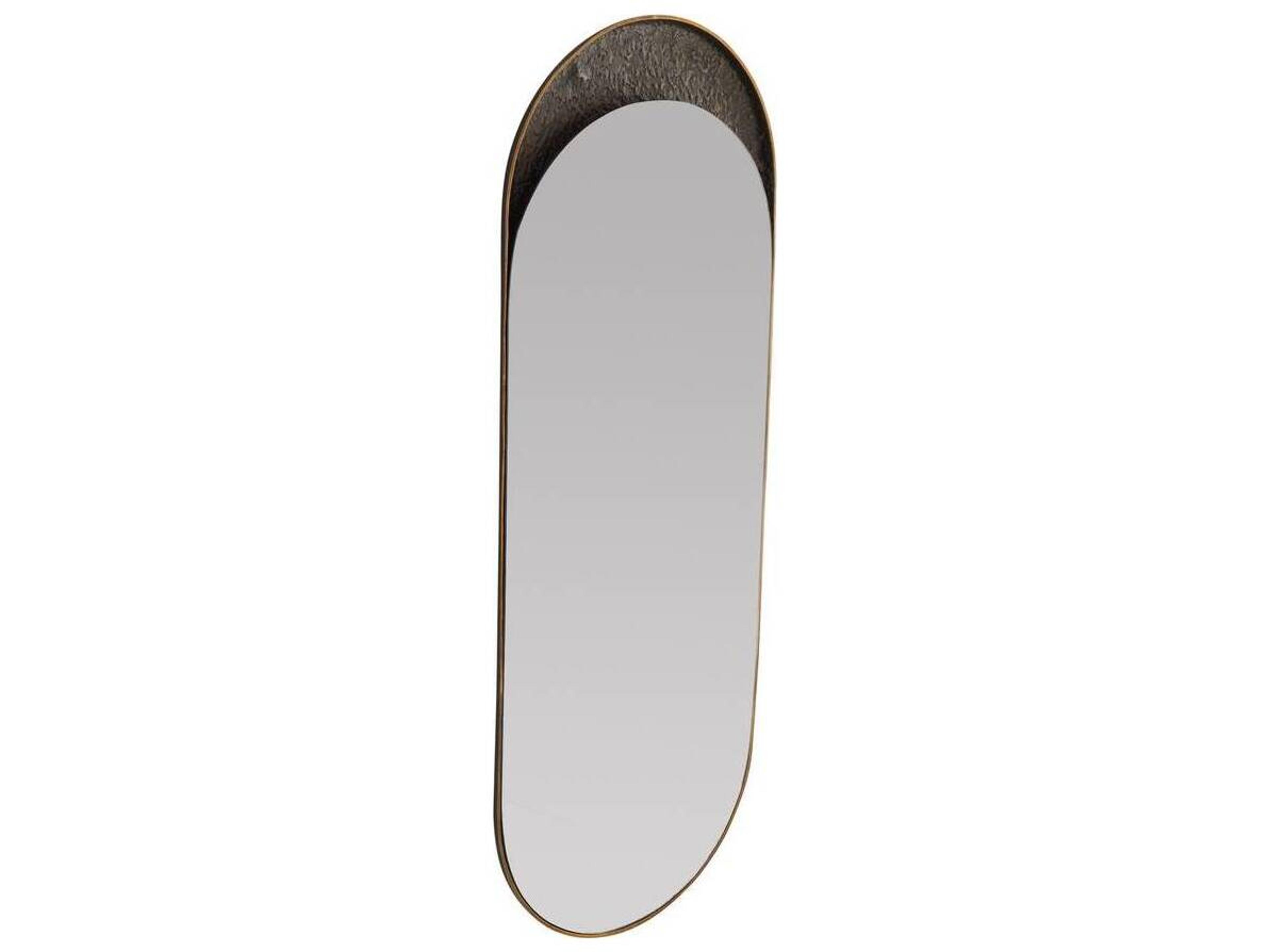 Arteriors Home Inset Antique Brass Bronze Wall Mirror Oval