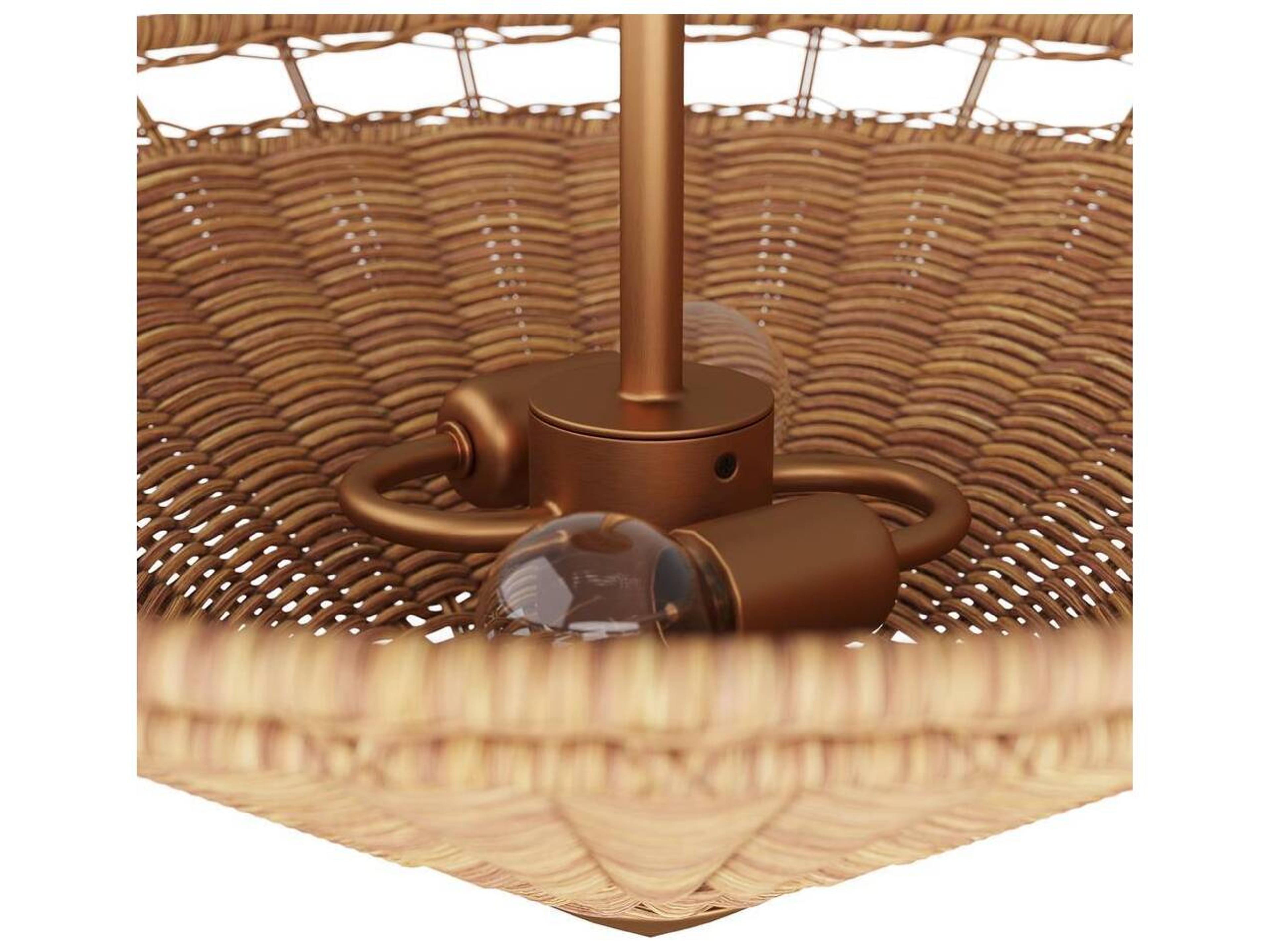 Arteriors Home Terrace 2-Light Natural Gold Steel Brown Semi Flush Mount