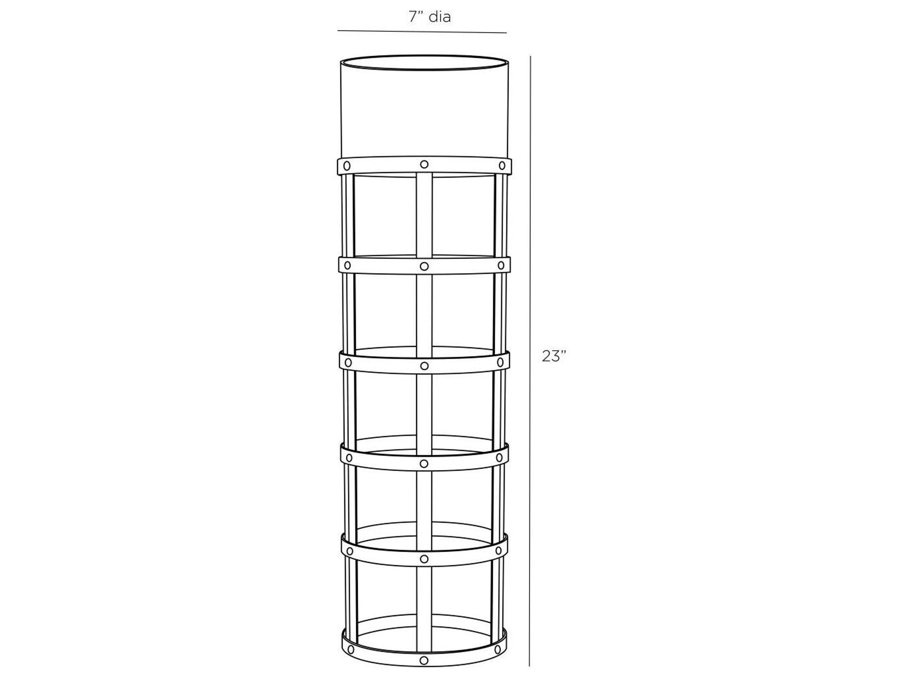 Arteriors Home Rivet Blackened Iron Clear Vase