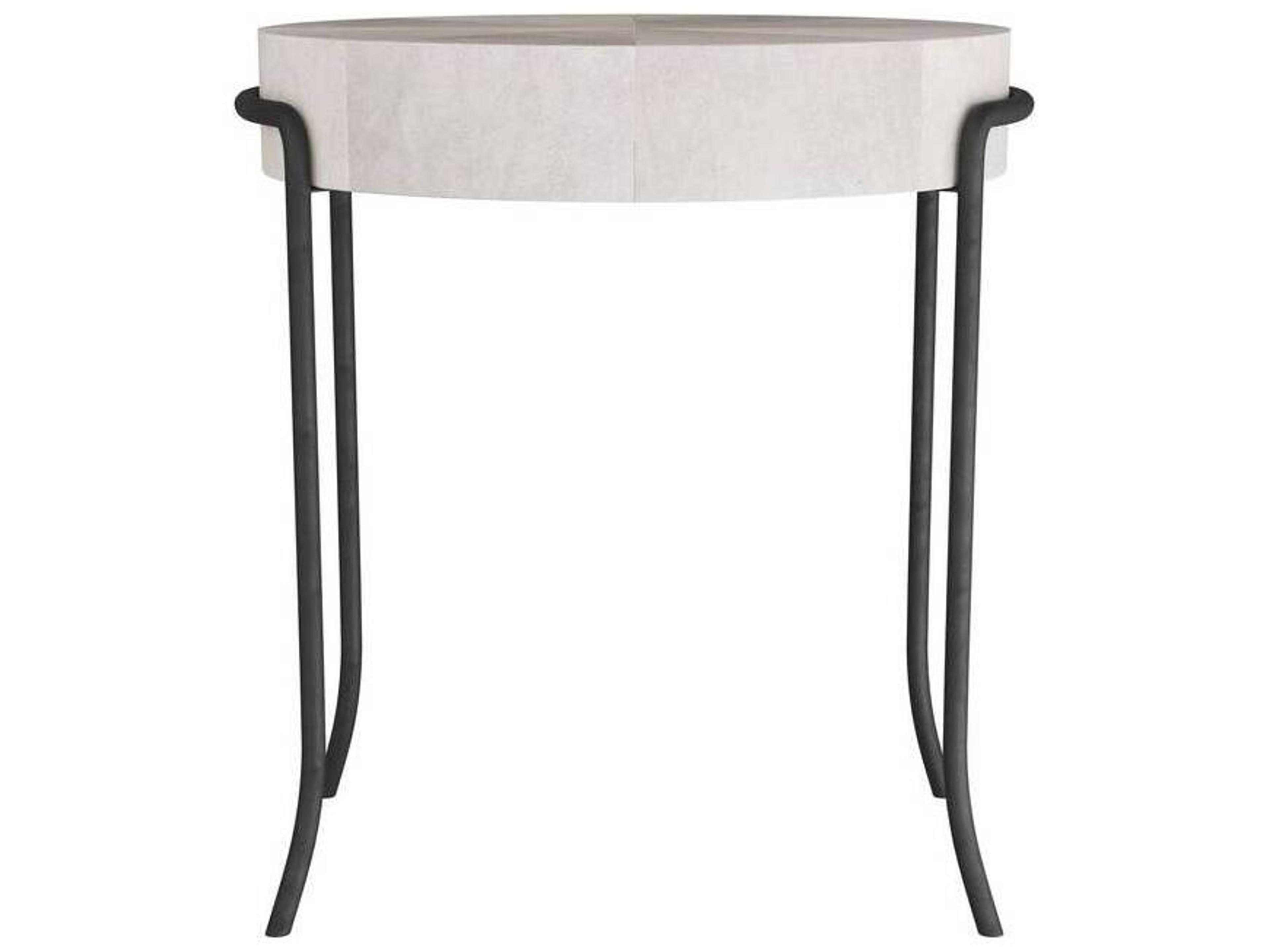 Arteriors Home Mosquito Round Acrylic Ivory Blackened End Table