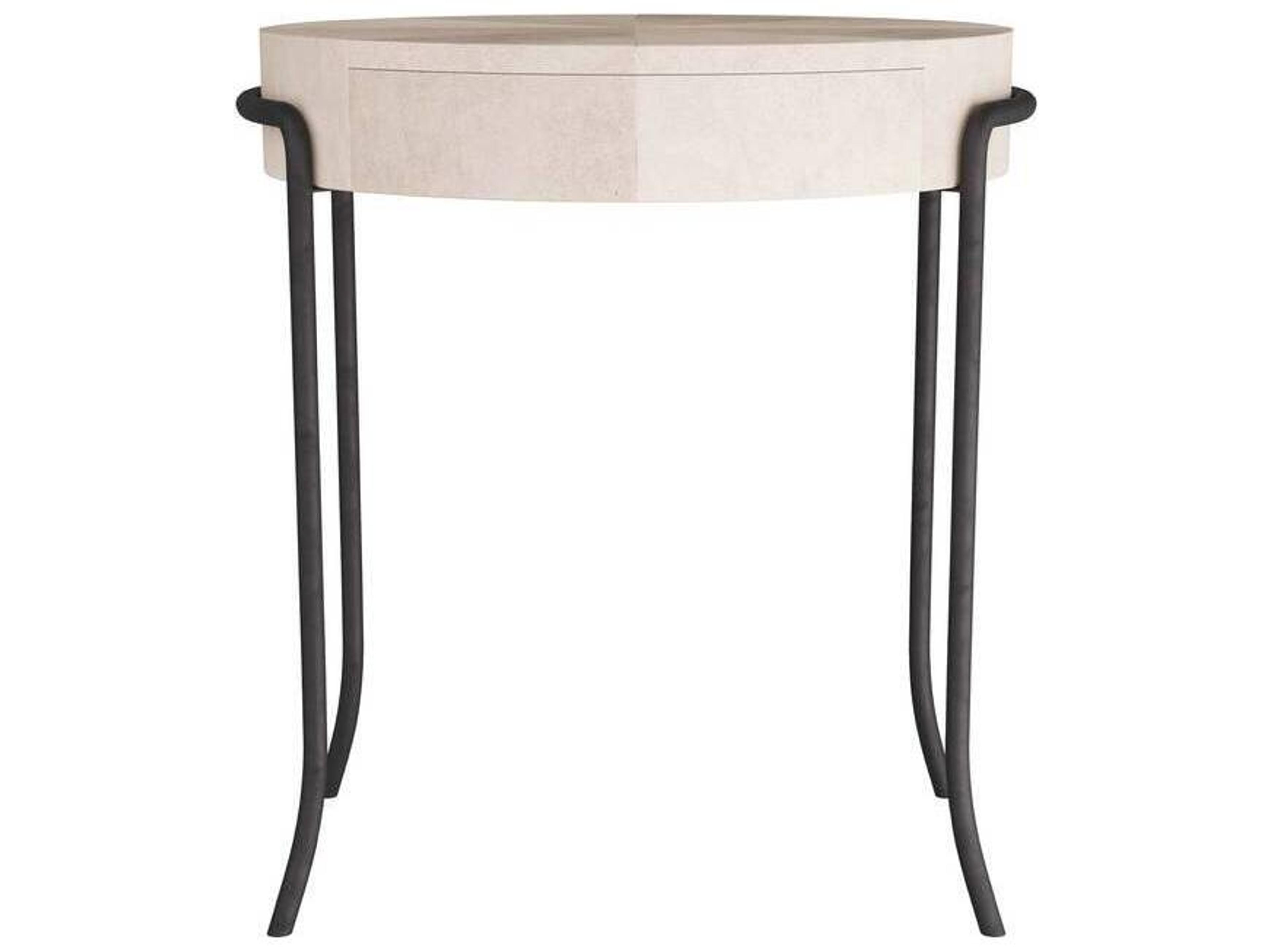 Arteriors Home Mosquito Round Acrylic Ivory Blackened End Table